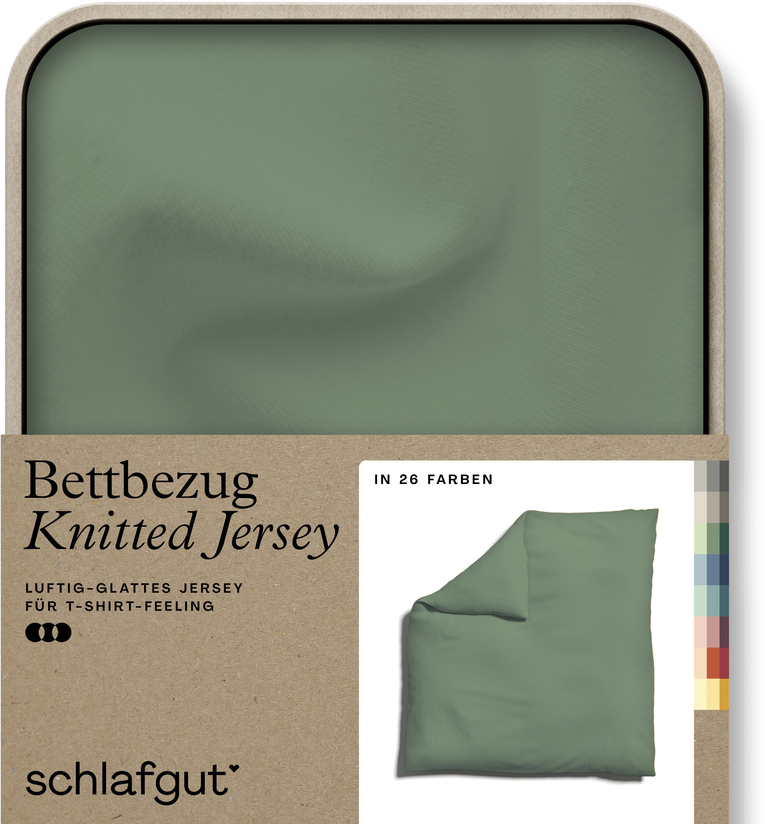 Schlafgut "Premium Bettbezug Knitted Jersey (1 St)" Ton-in-Ton Reißverschluss, Bio-Baumwolle mit Elasthan, Uni, OEKO Tex