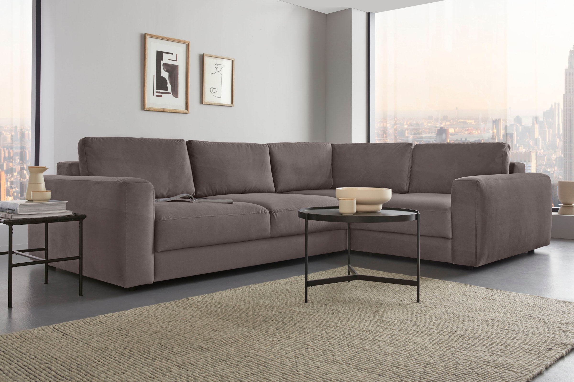 Home affaire Ecksofa "Bloomfield, Breite 304cm, Mega Polsterecke mit viel P günstig online kaufen
