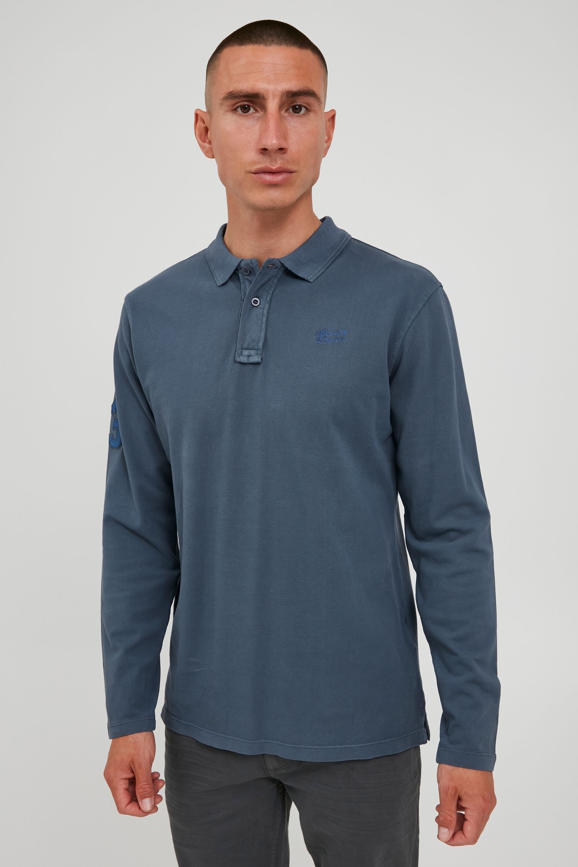 Blend Langarm-Poloshirt "BHDahoud", Longsleeve aus 100% Baumwolle günstig online kaufen