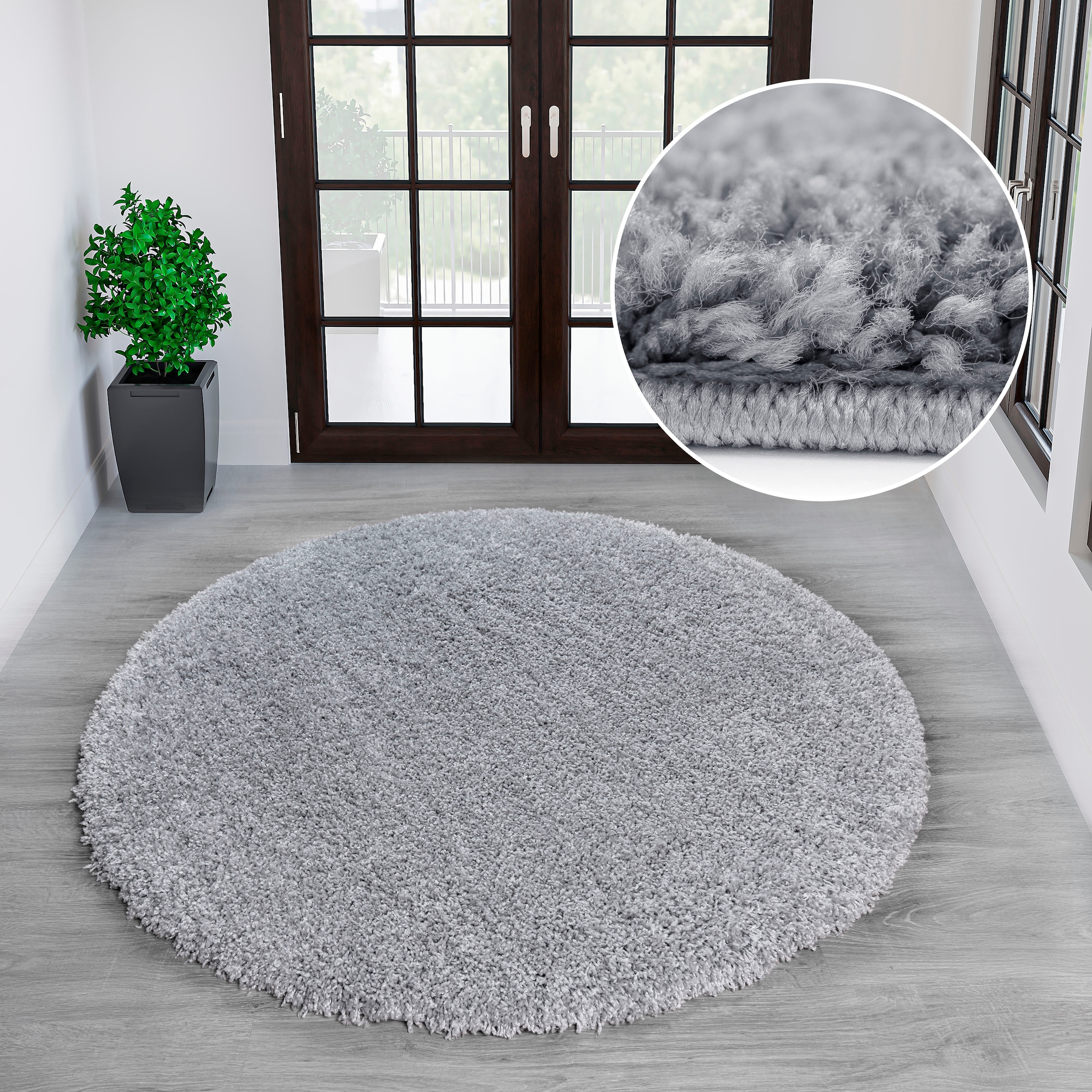 OTTO home Hochflor-Teppich "Viva Shaggy, in Standard- und Premium-Qualität, 30 mm oder 45 mm Höhe" rund 30 mm Höhe Uni Farben, einfarbig, weich, kuschelig, Läufer, Kundenliebling