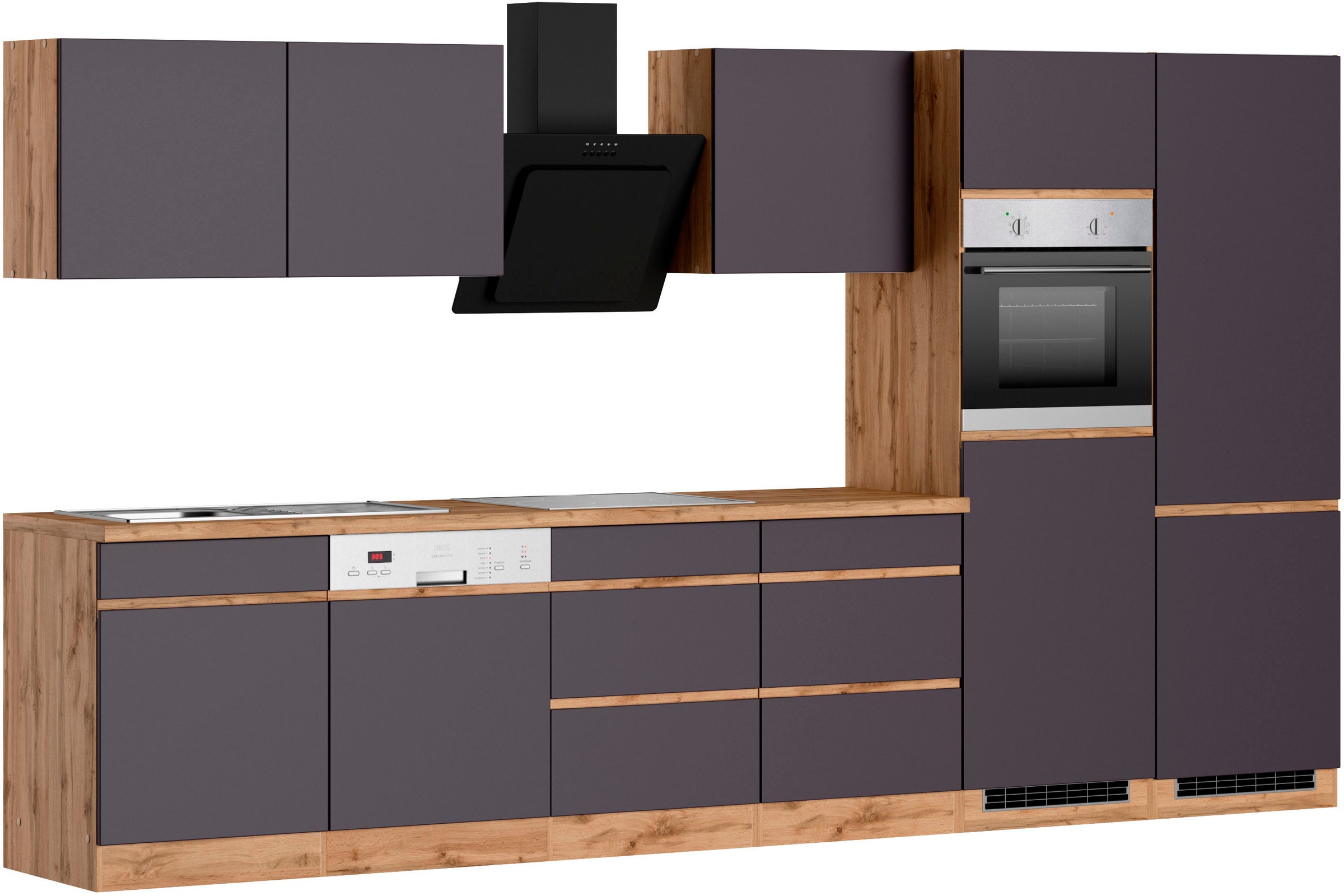 KOCHSTATION Küchenzeile »KS-Riesa«, Stellbreite 360 cm, ohne E-Geräte
