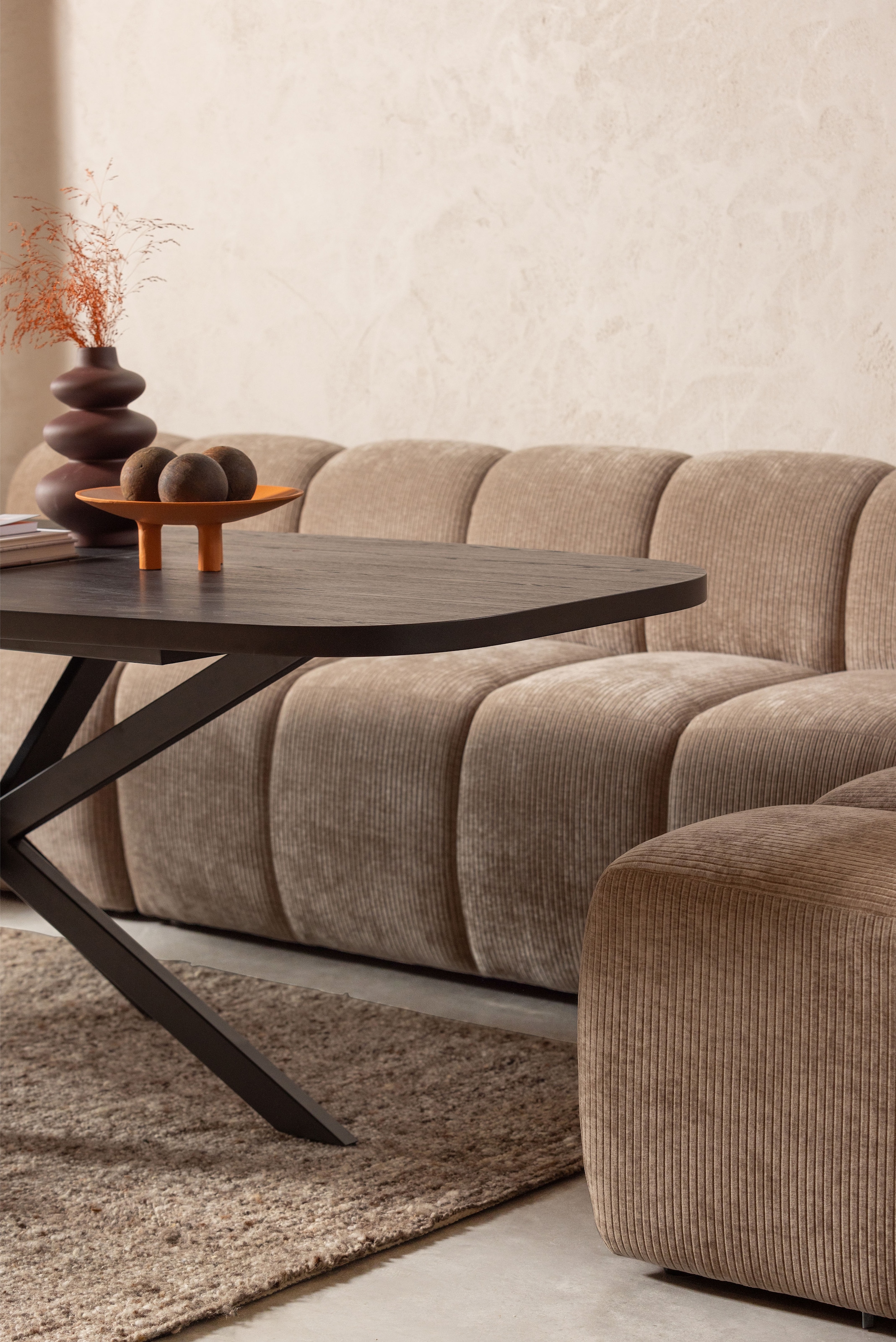 WOOOD Sofa-Eckelement »Mojo mit Rückenlehne und Jacquard-Rippenbezug B 83 x T 83 x H 83 cm« Ausgezeichnete Verschleißfestigkeit, Tragkraft 120 kg, kombinierbar