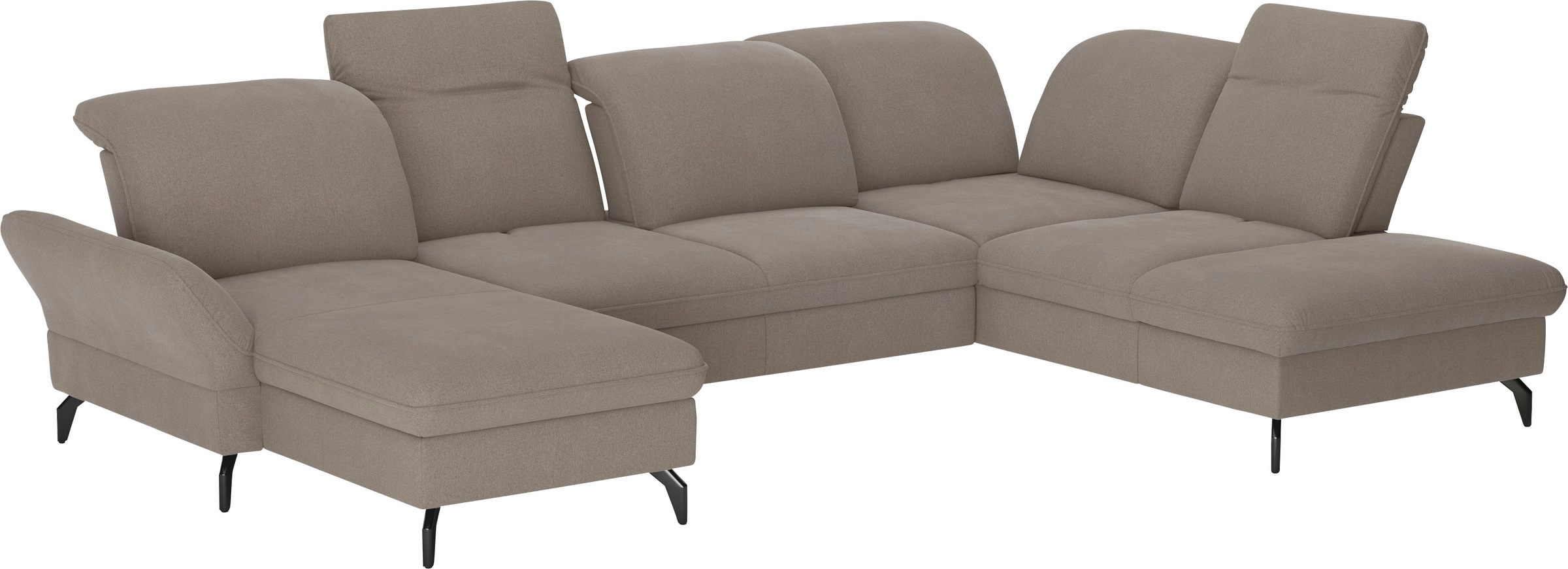 sit&more Wohnlandschaft »Leandro U-Form«, Wahlweise mit Bett-, Kopfteil - und Armlehnfunktion, sowie Bettkasten
