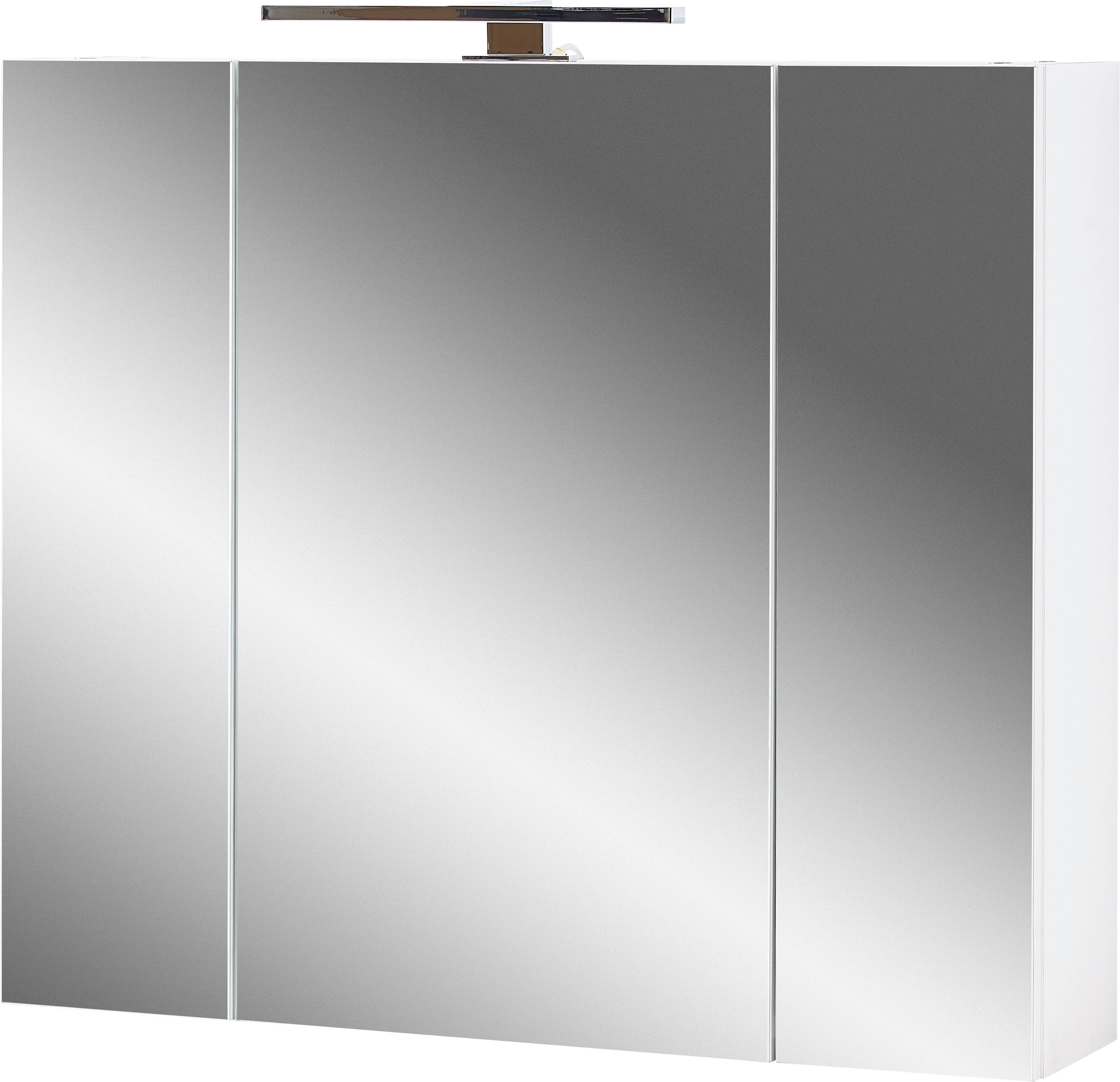 GERMANIA Badmöbel-Set »Torrance«, (4 St.), Unterschrank, Spiegelschrank mit Beleuchtung, Kommode und Hochschrank
