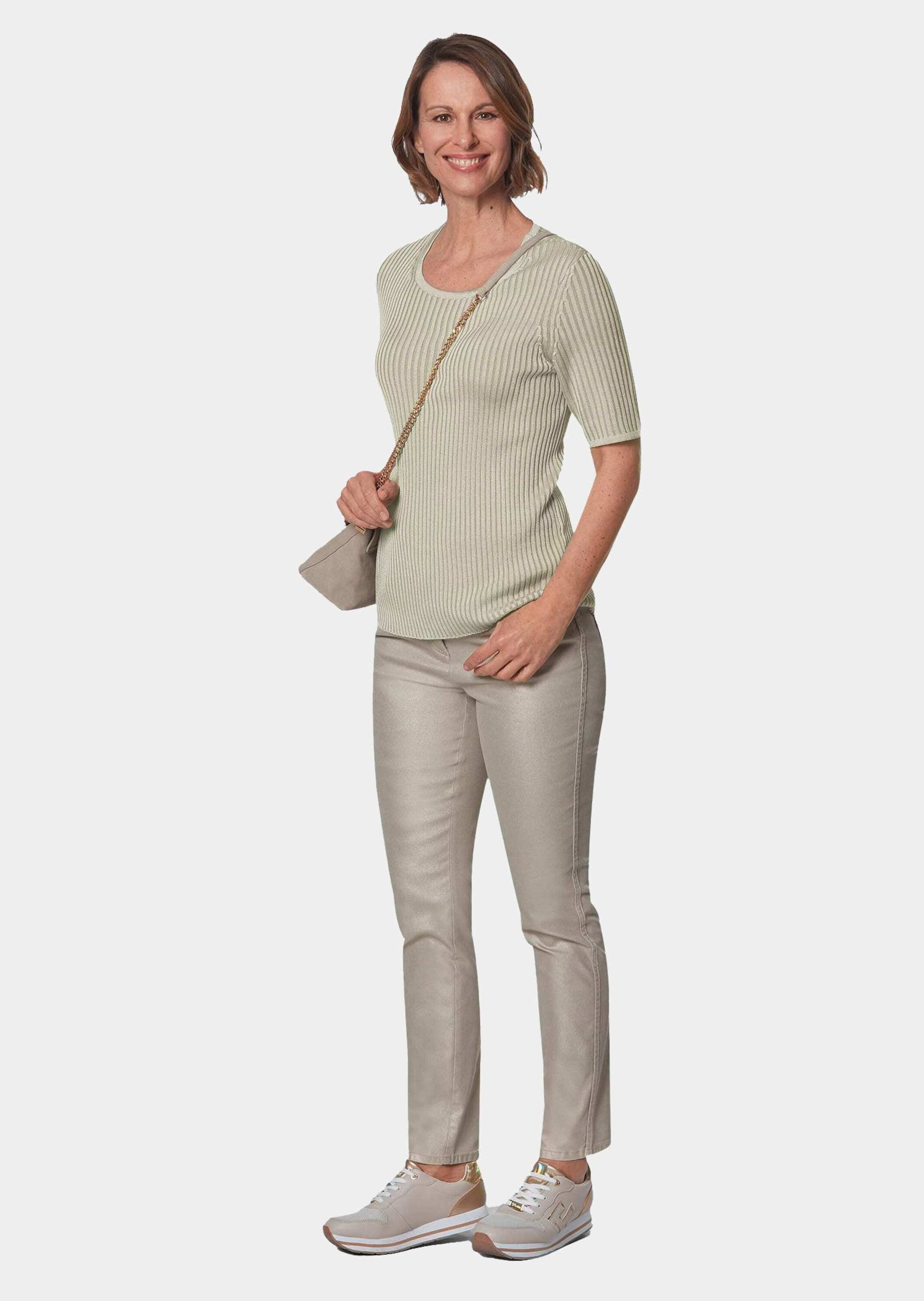 GOLDNER Rundhalspullover "Pflegeleichter Pullover in hochwertiger Rippenstr günstig online kaufen