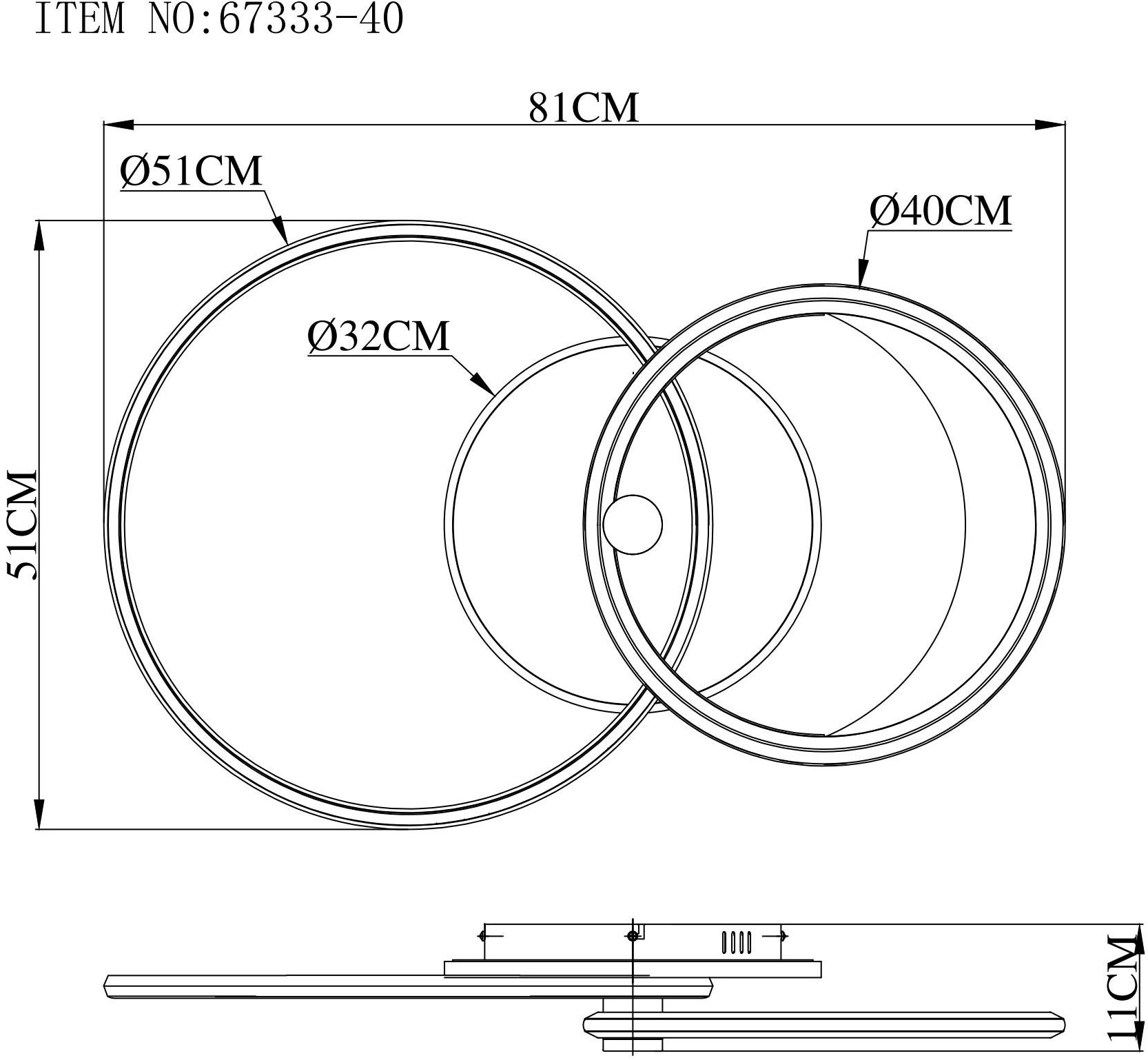 GLOBO LIGHTING Deckenleuchte »UMBRA« LED-Modul 1 Stk. warmweiß - kaltweiß Deckenlampe Wohnzimmer-Leuchte Schlafzimmer-Leuchte Flur Küche