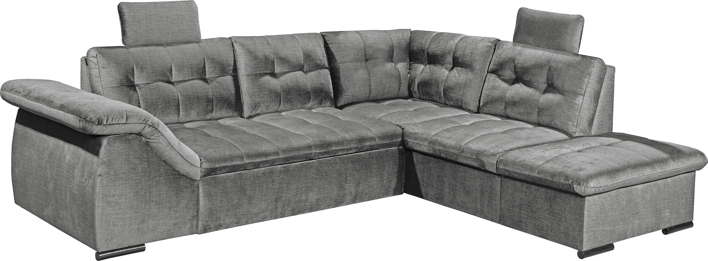 ED EXCITING DESIGN Ecksofa »Estrella L-Form«, mit Bettfunktion, Bettkasten, Armteilverstellung & Kopfstützen