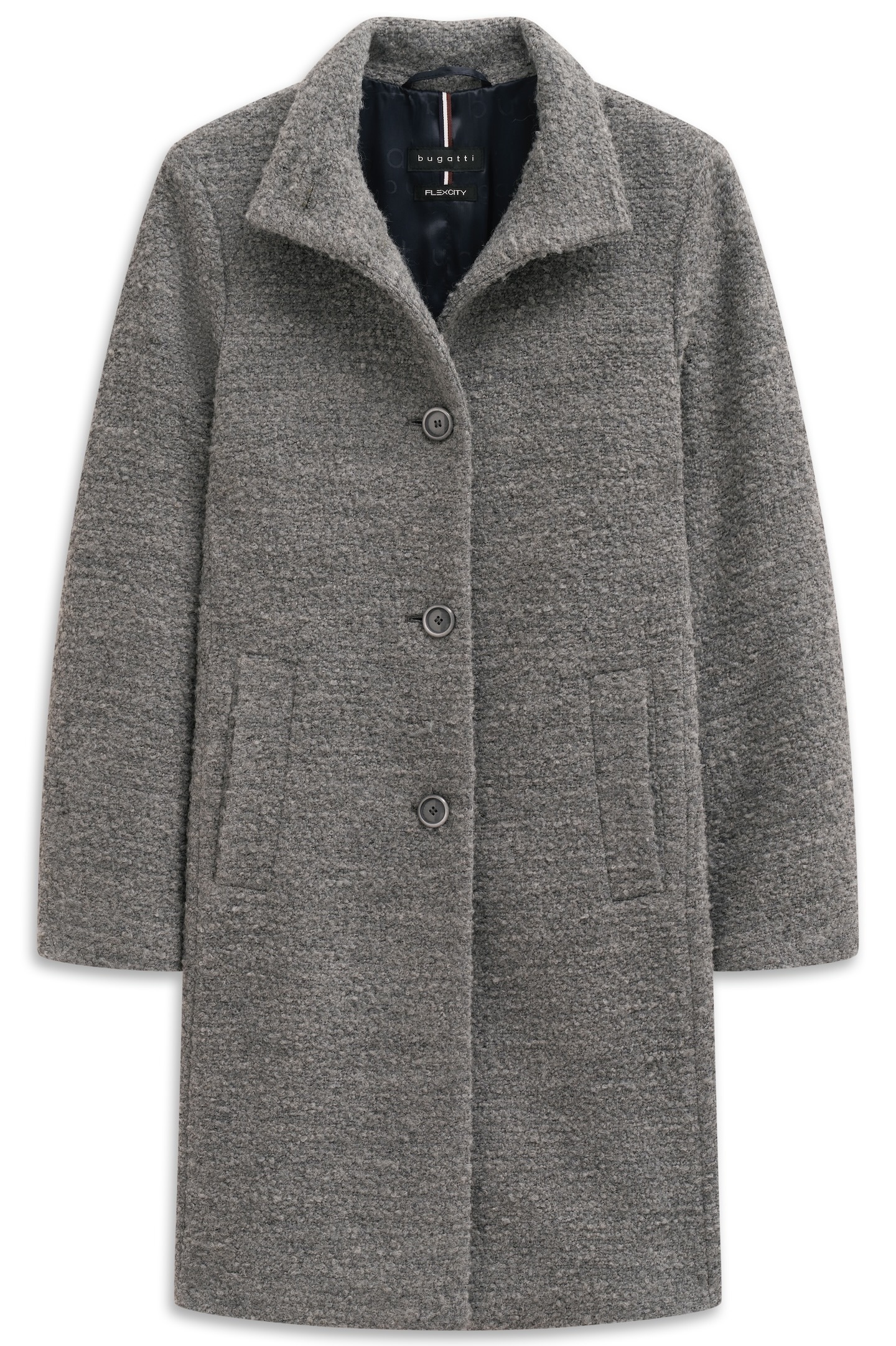 bugatti Wollmantel »Modern Fit«, mit Flexcity Stretch und Stehkragen