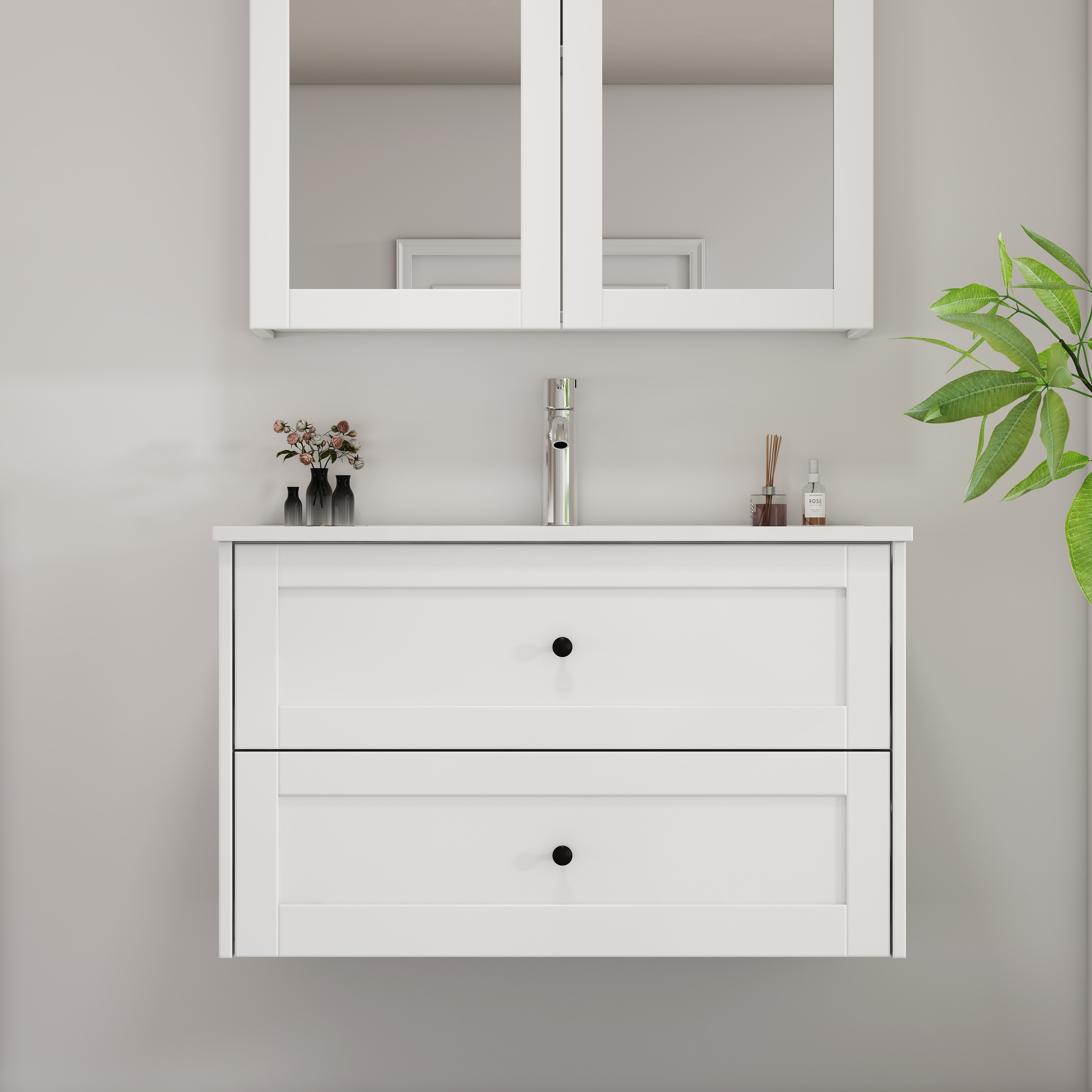 welltime Waschtisch »Rotterdam« Badmöbel inkl. Keramikwaschbecken, in verschiedenen Breiten erhältlich