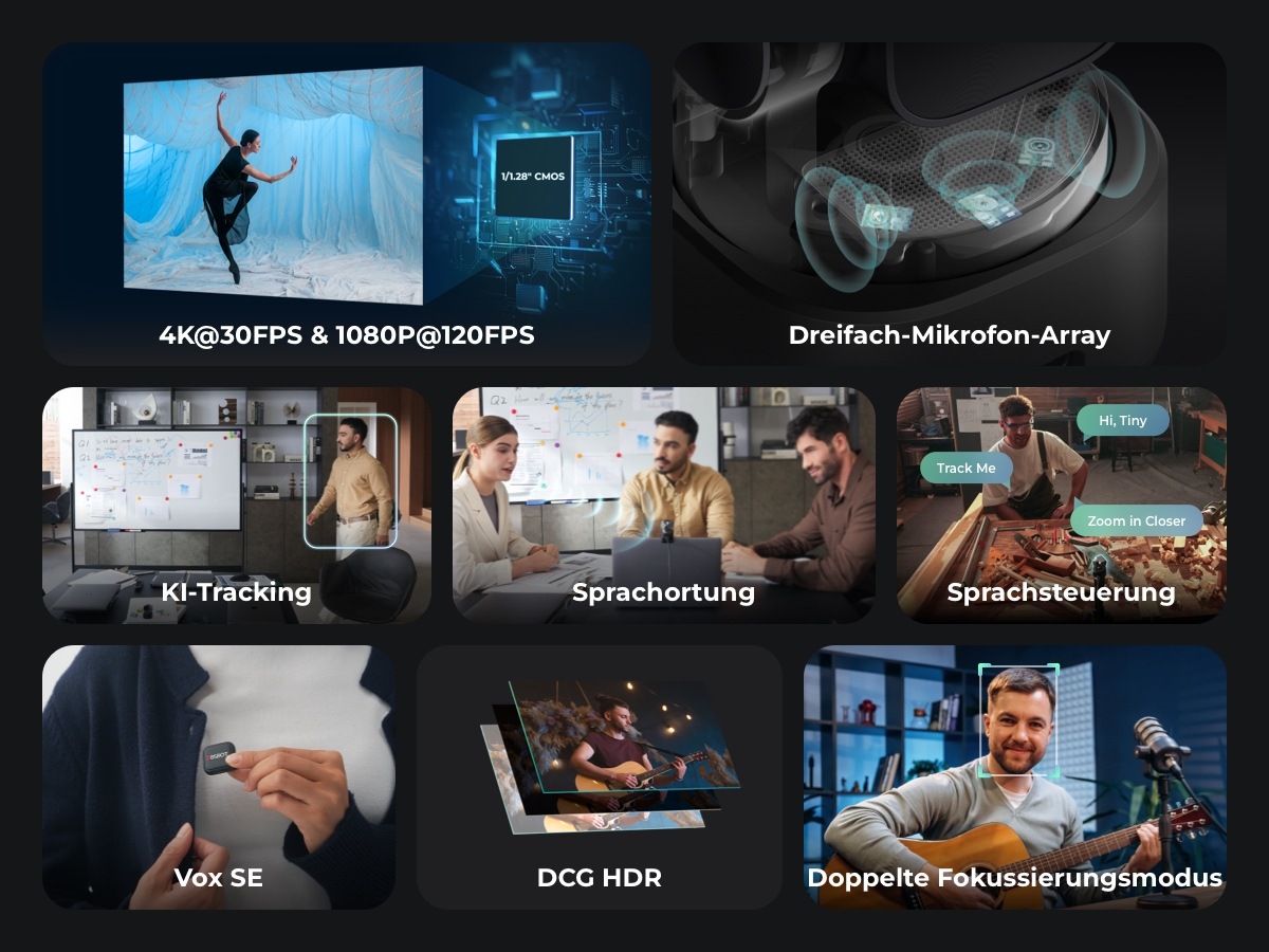 OBSBOT Webcam »OBSBOT TINY 3« 4K Ultra HD