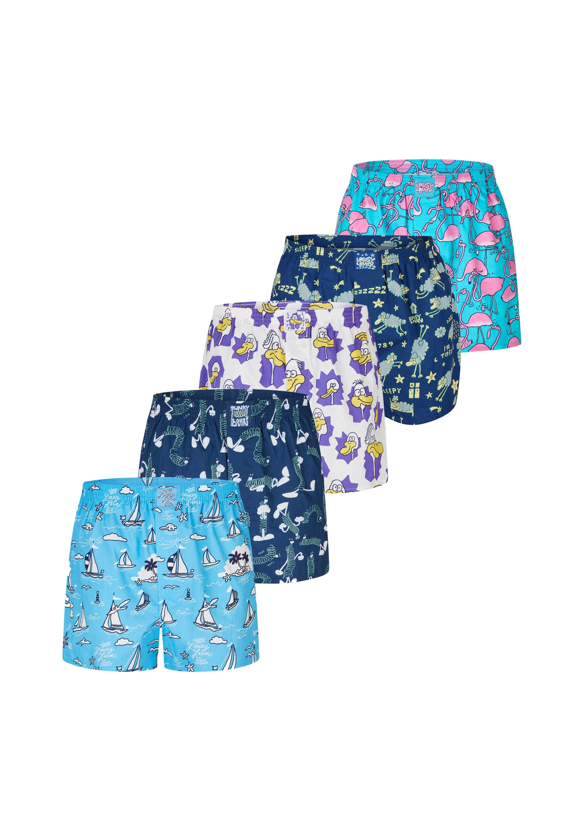 Lousy Livin Boxershorts "Into the Blue" mit lässigen Allover-Prints