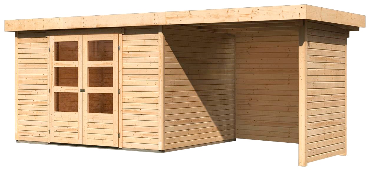 Karibu Gartenhaus »Askola 5«, mit Anbaudach, Seiten- und Rückwand kaufen