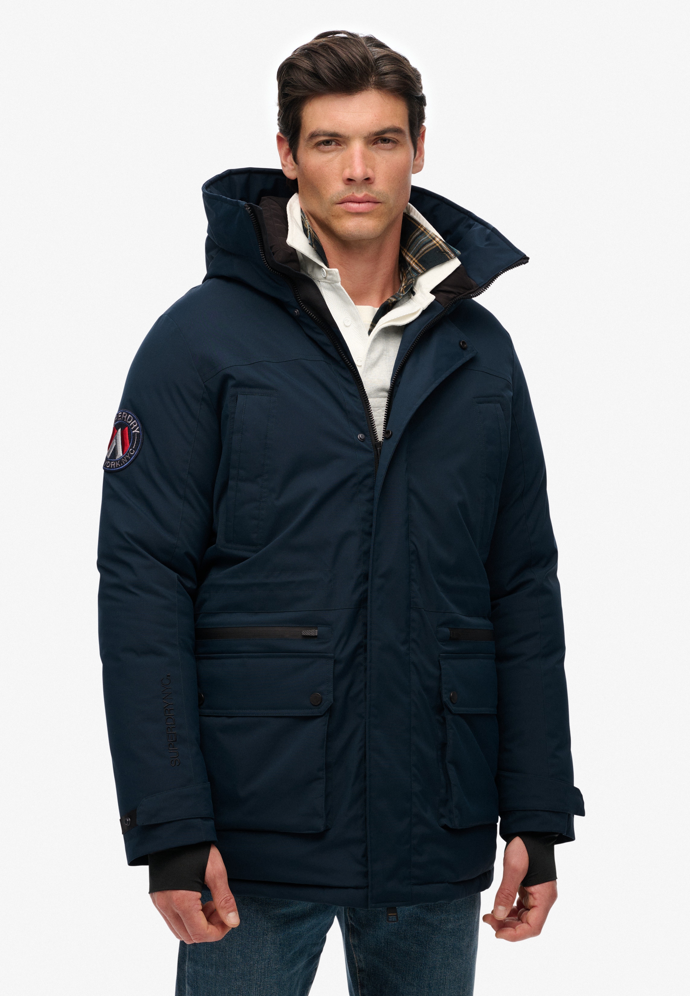 Superdry Steppjacke "City Padded Parka Jacket" mit Kapuze Loose Fit, mit Reißverschluss