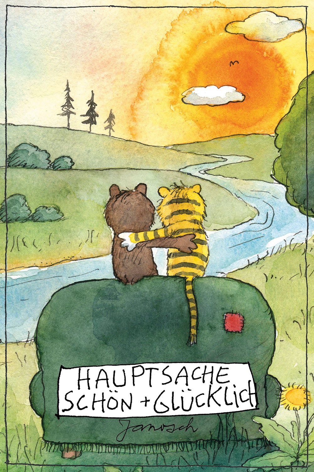 LuckyLinde Leinwandbild "Der kleine Bär und der kleine Tiger - Hauptsache s günstig online kaufen