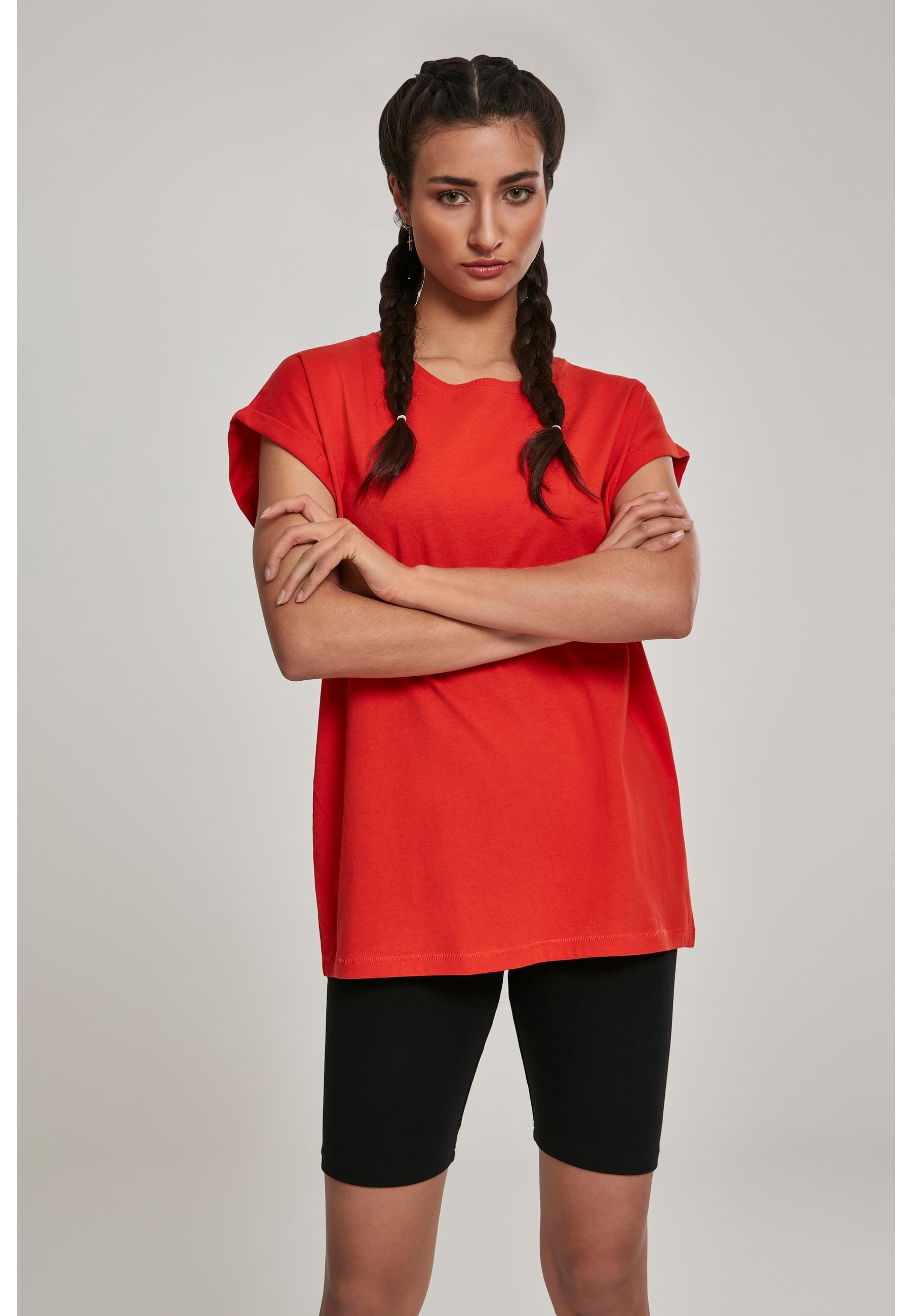 URBAN CLASSICS Kurzarmshirt »Urban Classics Damen Ladies Extended Shoulder Tee«, (1 tlg.)