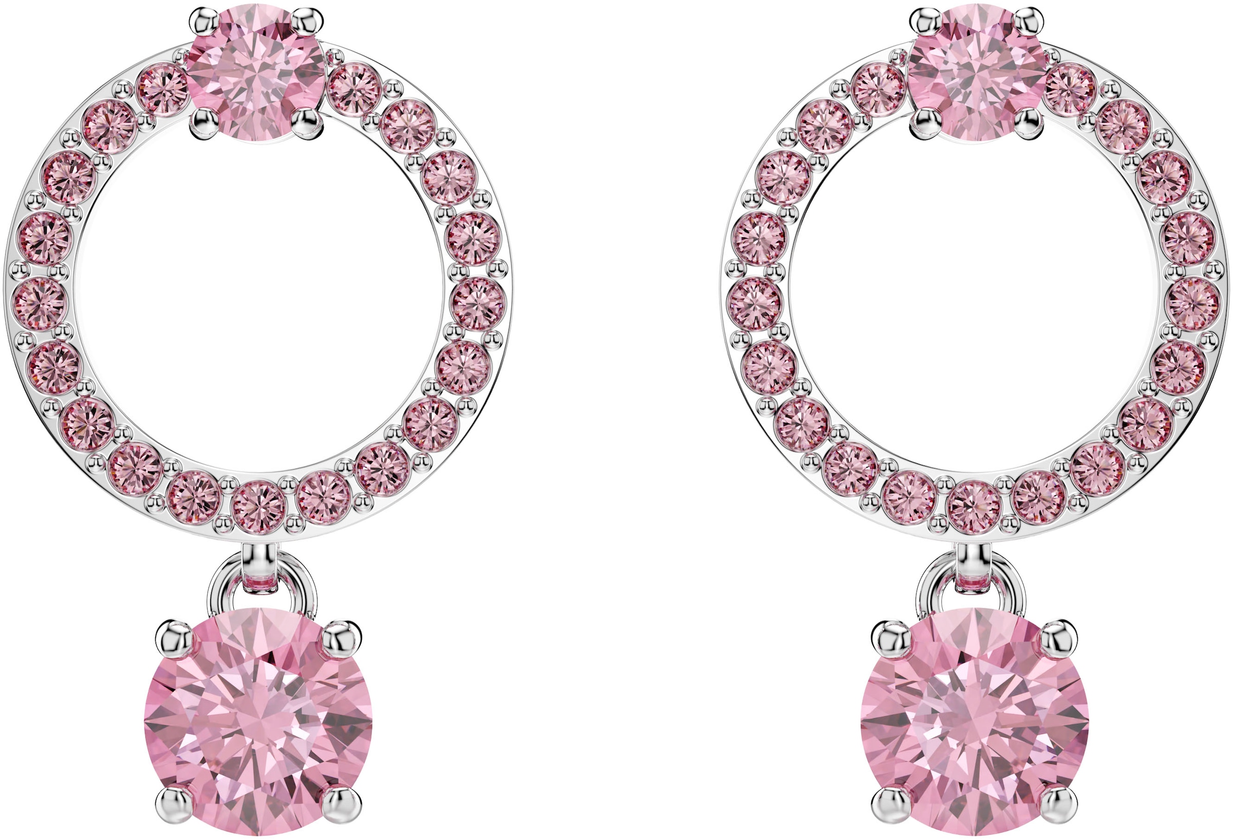 Swarovski Paar Ohrstecker »Constella Pavé Attract Drop Circle, 5563278, 5723563, 5723565«, mit Swarovski® Kristall
