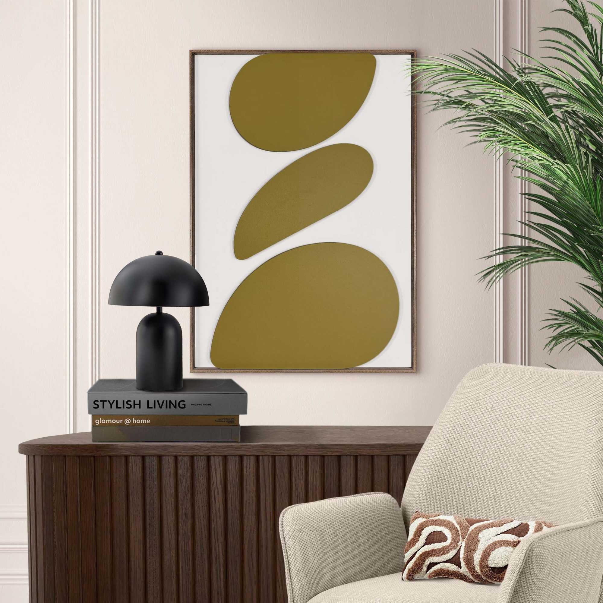 Reinders! Wandbild »Organic Pebbles green«, Wohnzimmer - Grün - MDF - Abstrakt - 50x70 cm