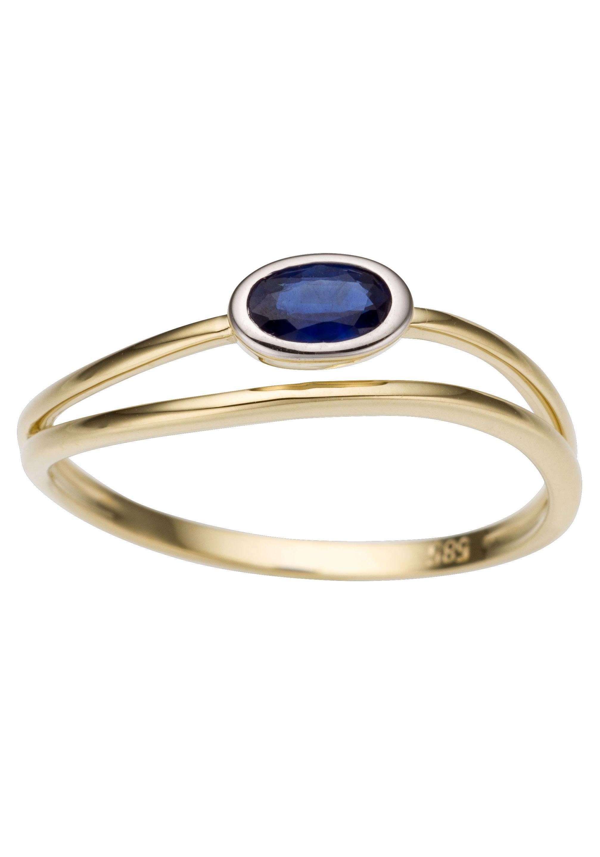 Goldring »Schmuck Geschenk Gold 333 Damenring Goldring Edelstein Farbstein«, mit Saphir