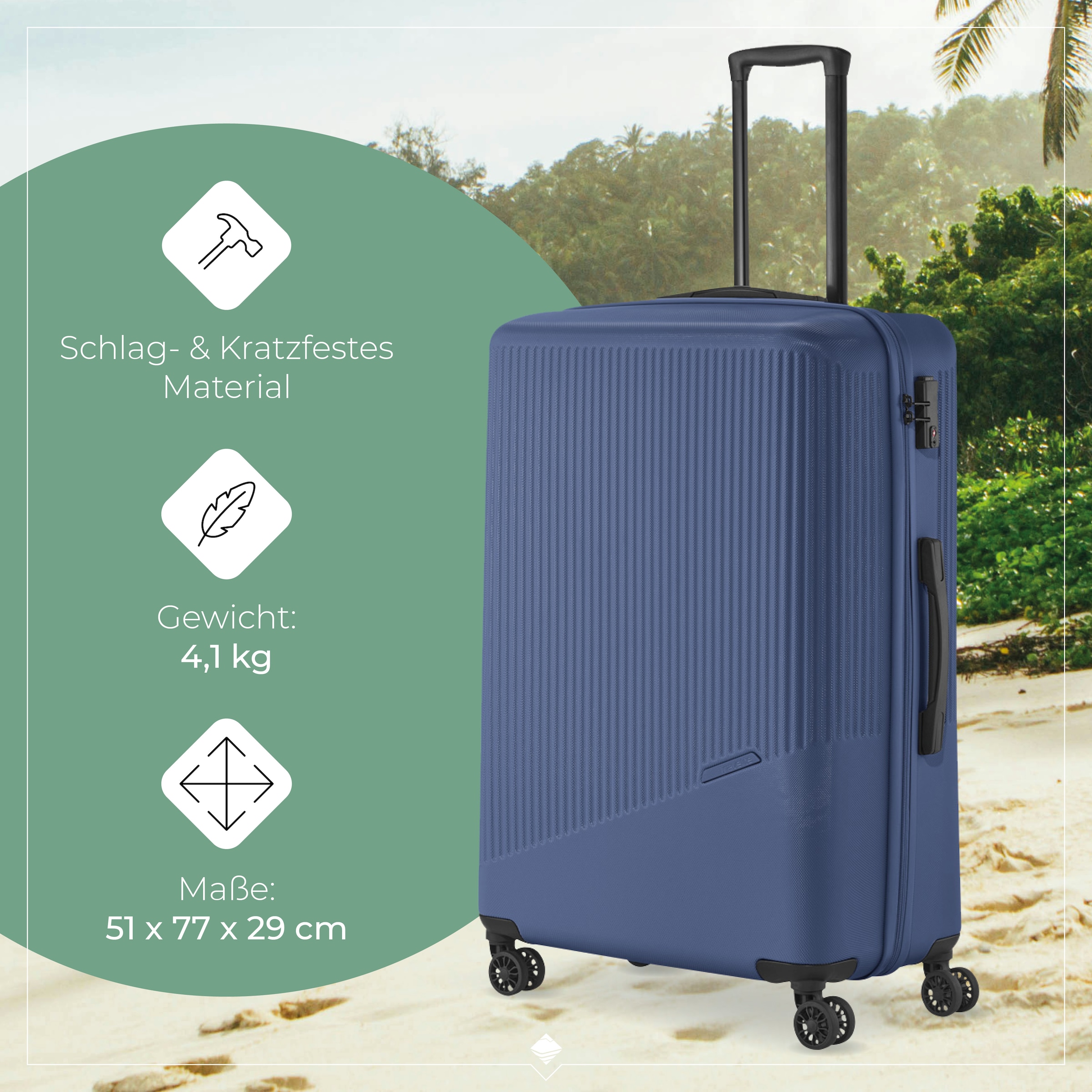 travelite Hartschalen-Trolley »BALI, in verschiedenen Größen und Farben«, 4 Rollen, Hartschallenkoffer Reisegepäck Reisekoffer TSA Schloss