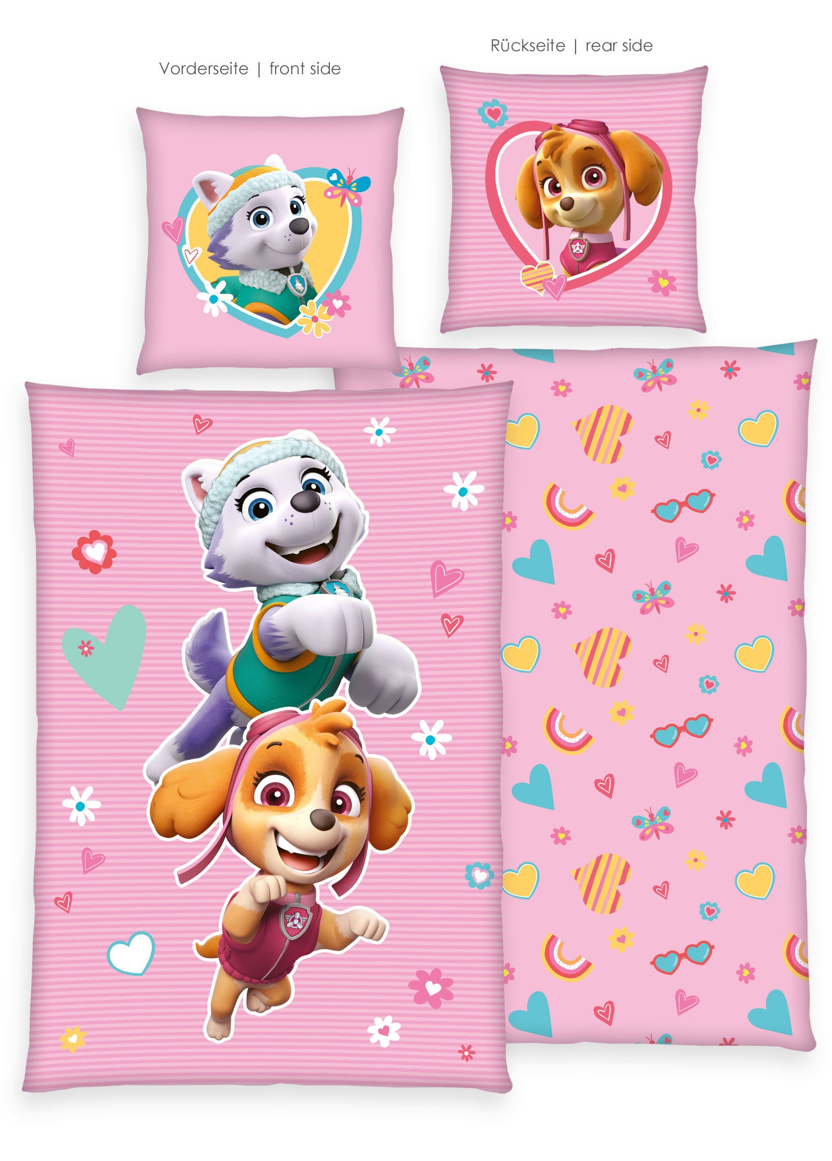 PAW PATROL Bettwäsche "Paw Patrol" 2 Stk. tlg. Glow in the Dark günstig online kaufen