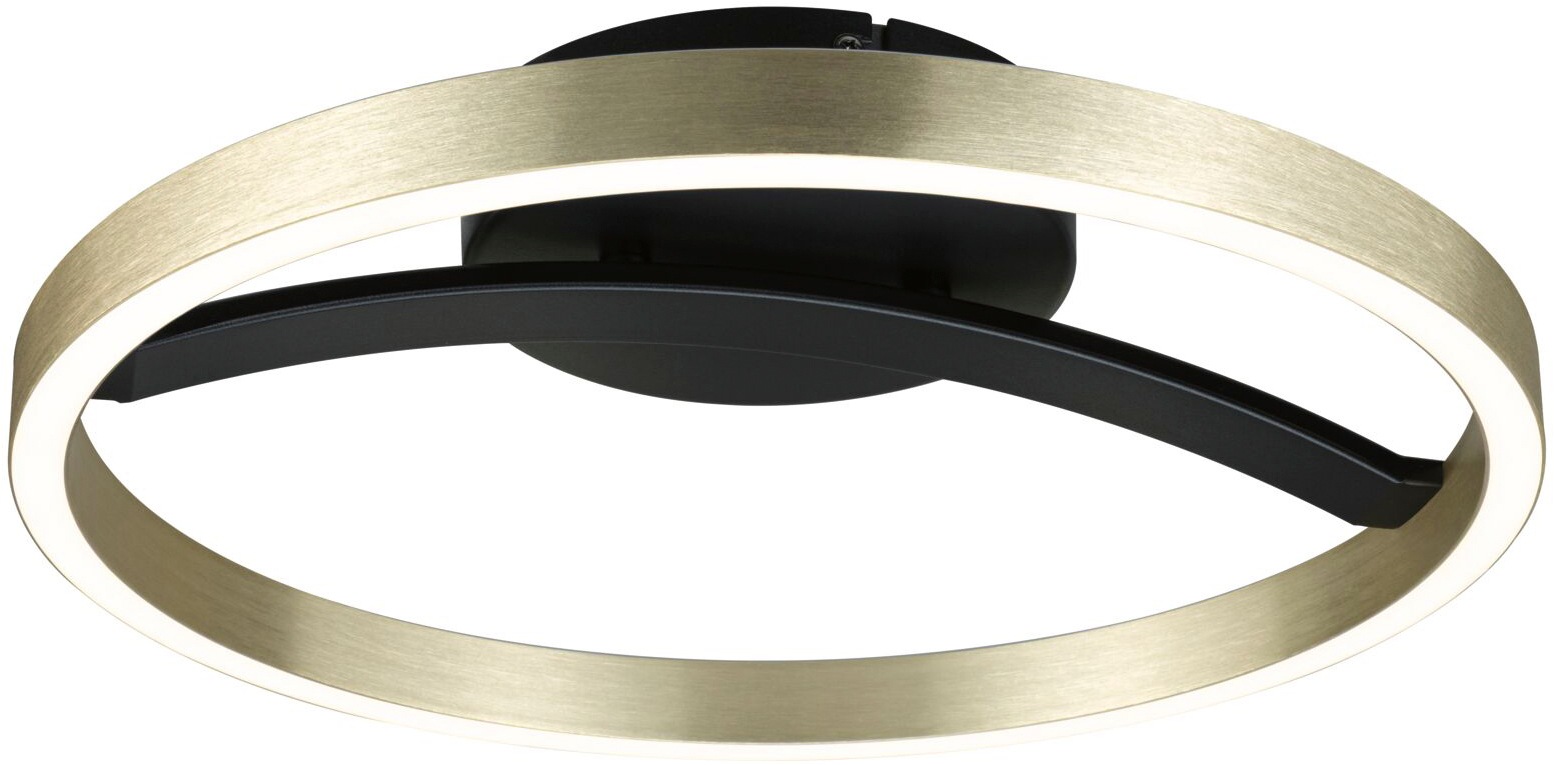 PAULMANN LED Deckenleuchte "Melira WD LED 24W Gold /Schwarz 230V Metall", Ø 38cm H: 10,5cm, 1 Stk., silber, Wohnzimmer, Leuchten, 3StepDim