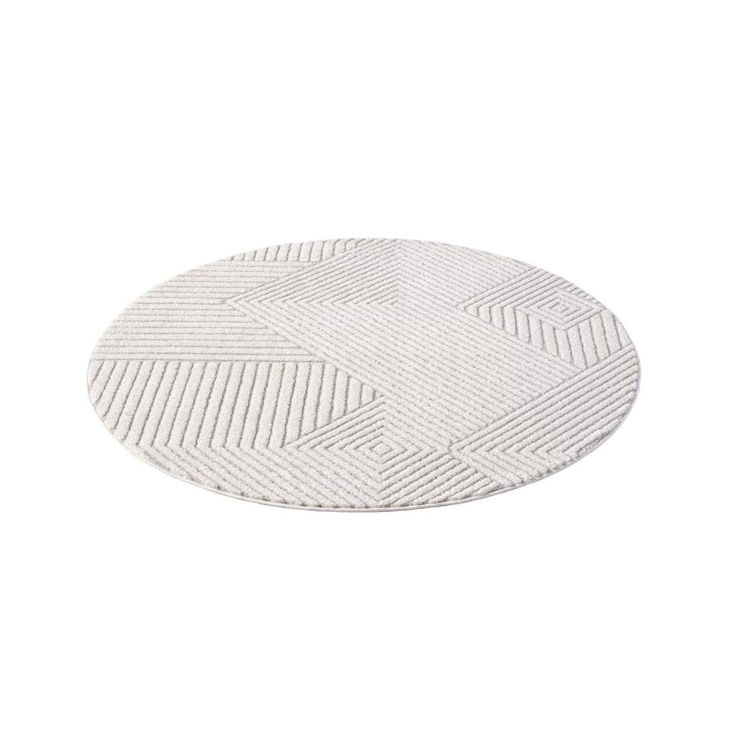 Carpet City Teppich "LOUNGE 0632" rund 15 mm Höhe Kurzflor-Teppich Modern, günstig online kaufen