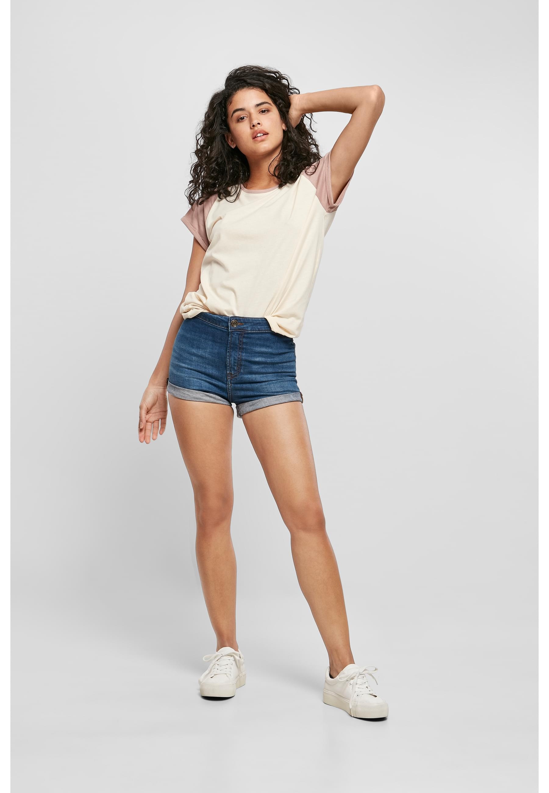 URBAN CLASSICS Kurzarmshirt »Urban Classics Damen Ladies Contrast Raglan Tee«, (1 tlg.)