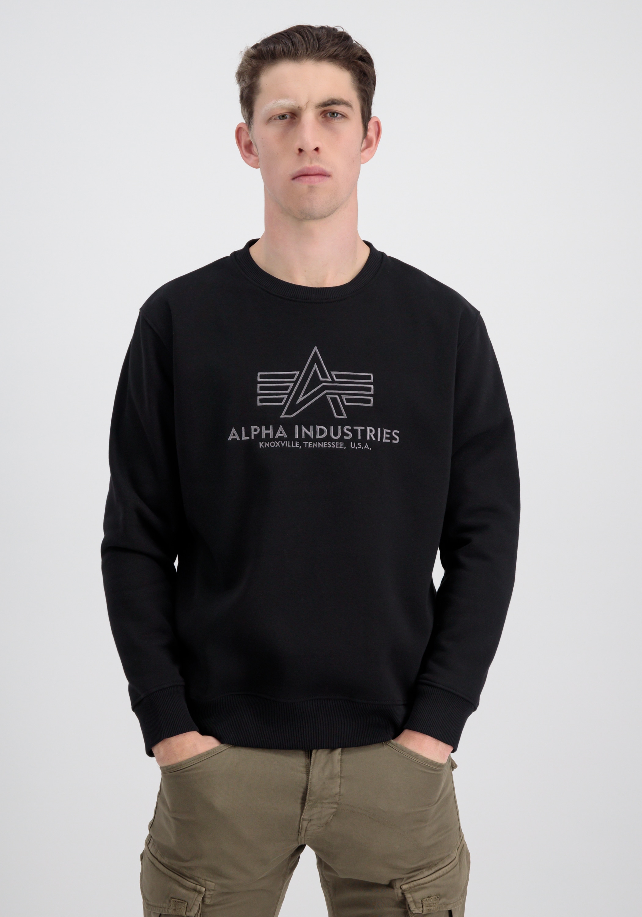 - | »Alpha Men ▷ Industries Embroidery« BAUR Sweater Basic Industries Sweatshirts Sweater Alpha kaufen