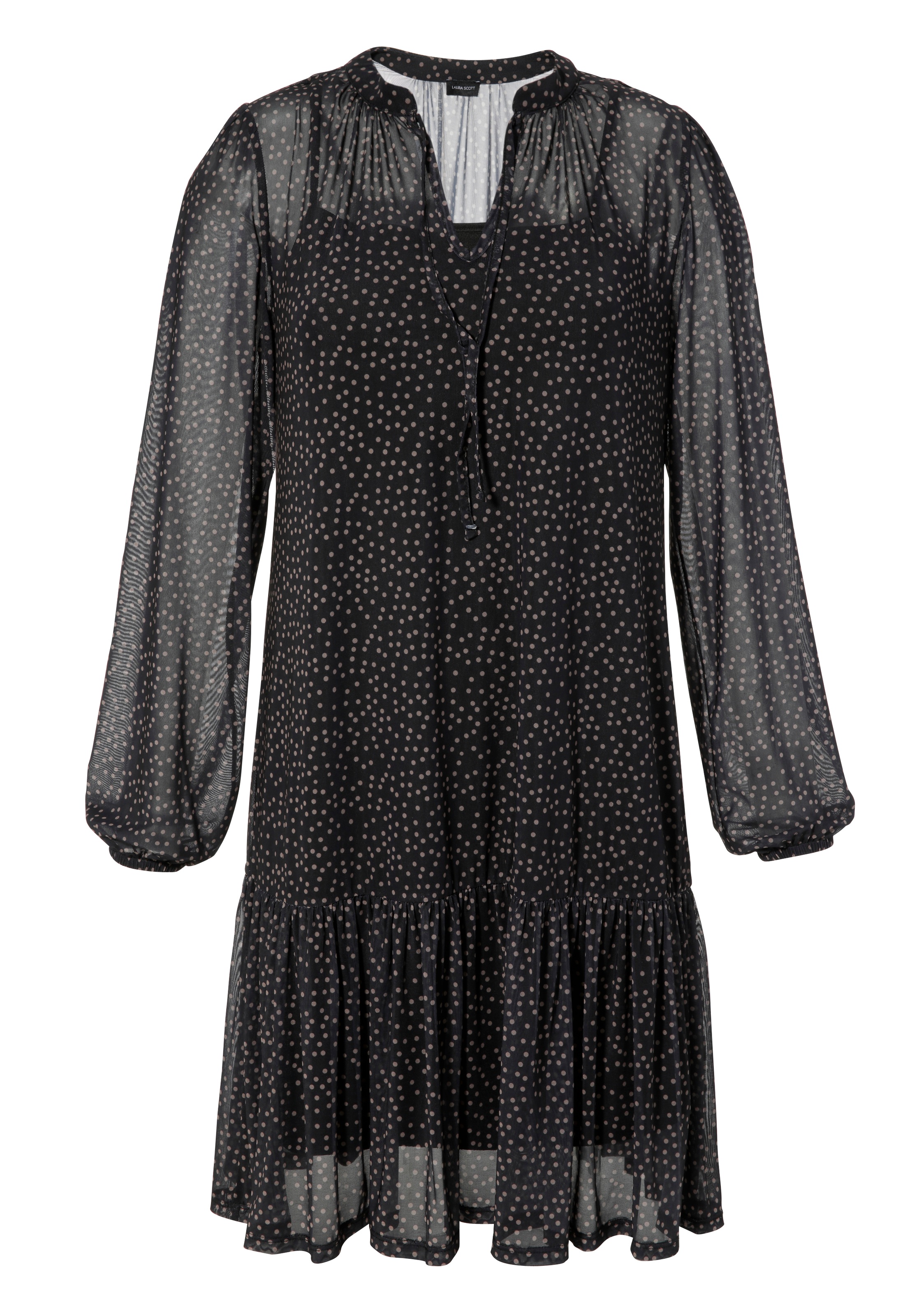 Laura Scott Meshkleid, mit femininem Volant