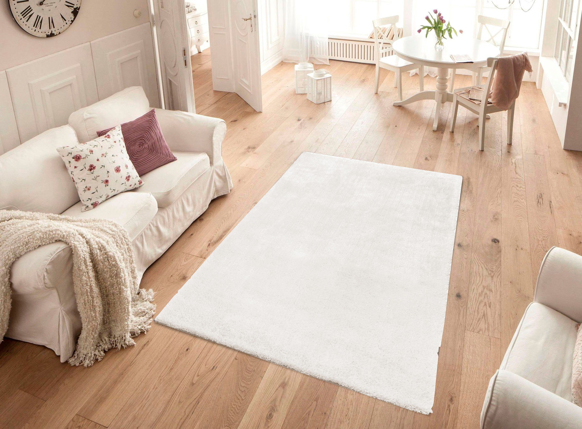 Home affaire Hochflor-Teppich »Deman«, rechteckig, 25 mm Höhe, Uni-Farben, Mikrofaser Teppiche, flauschig, Wohnzimmer, Schlafzimmer