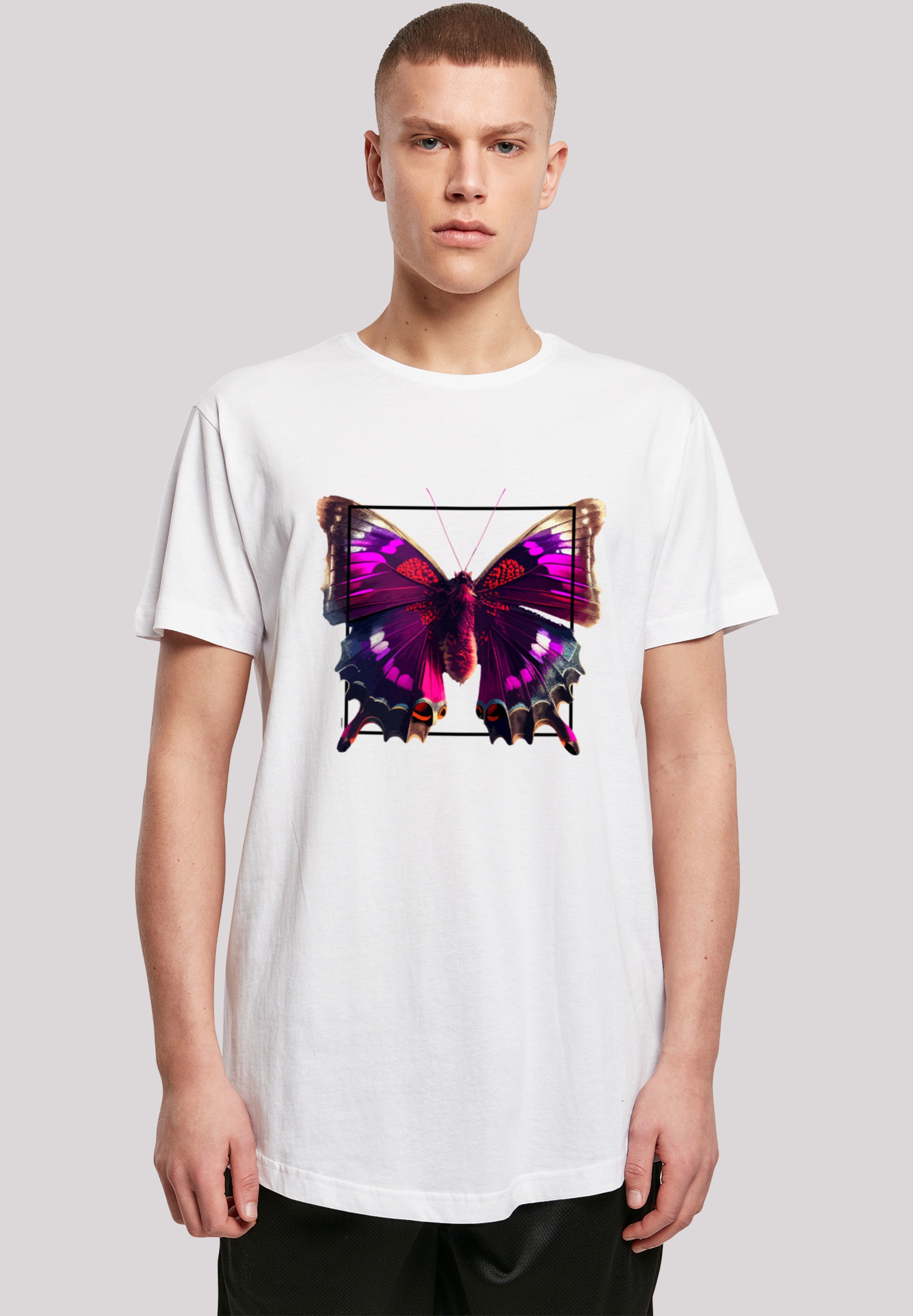 F4NT4STIC T-Shirt "Pink Schmetterling LONG TEE", Print günstig online kaufen