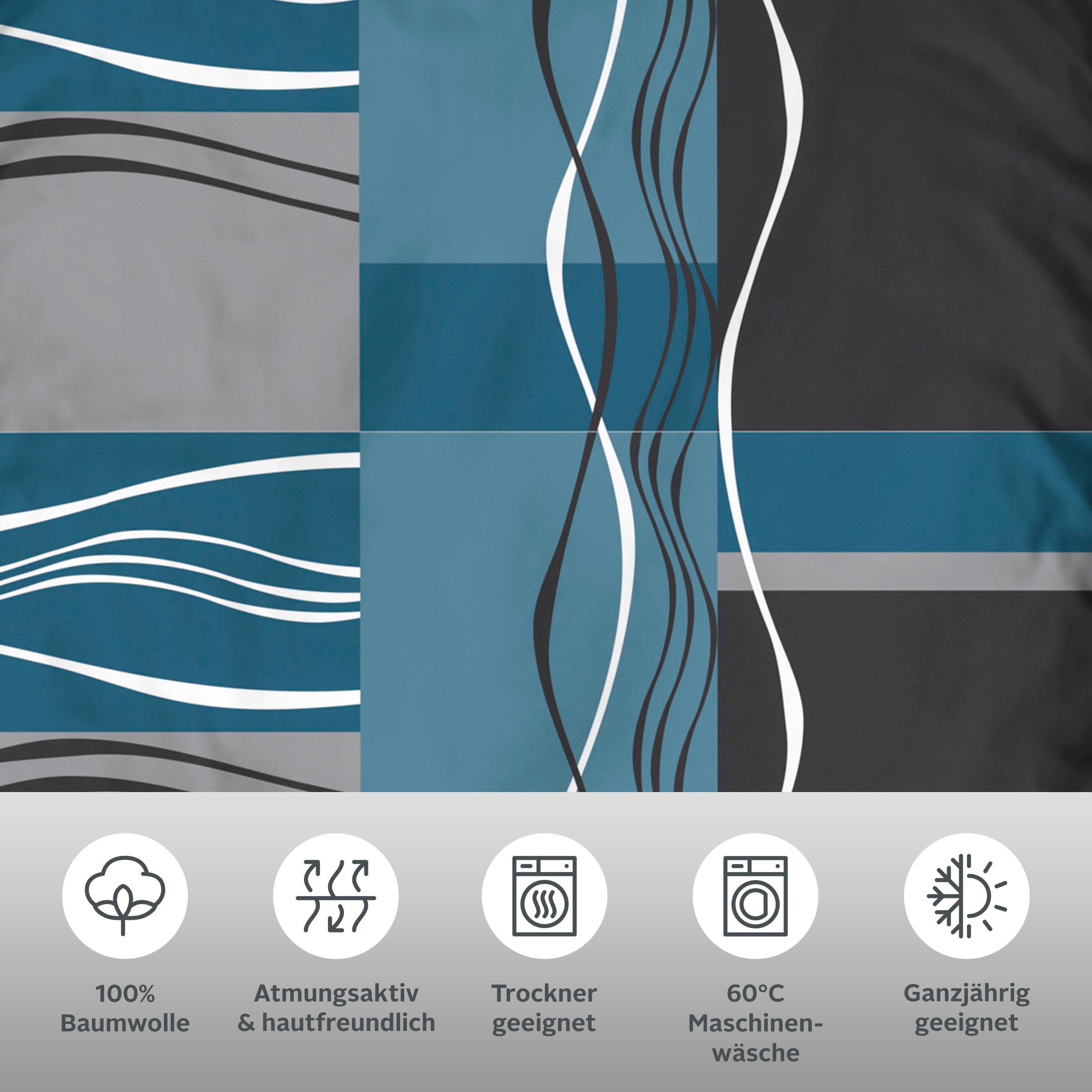 Thumbnail - my home Bettwäsche "Kelian" 3 tlg. in verschiedenen Qualitäten, gemusterte Bettwäsche