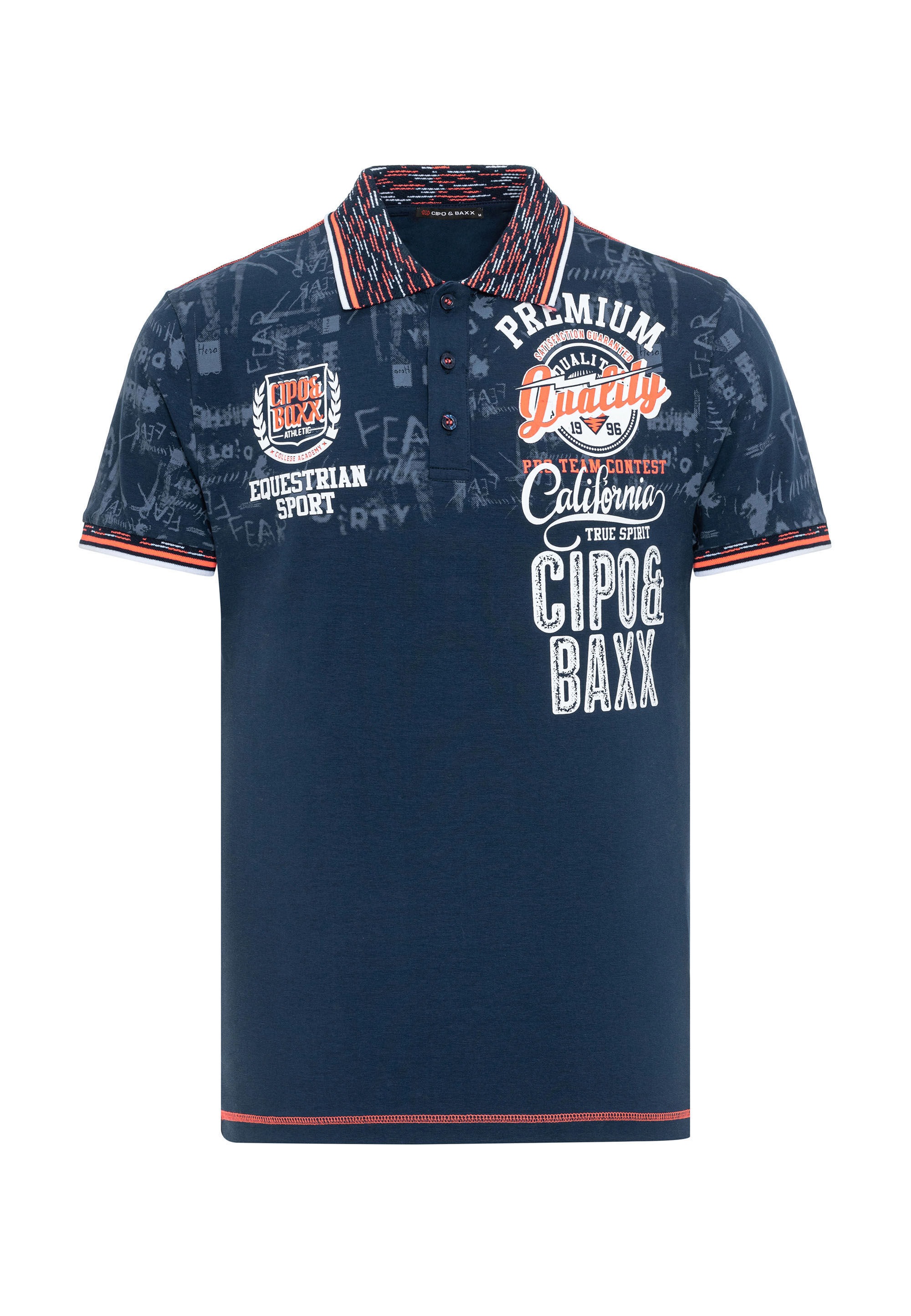 Cipo & Baxx T-Shirt "Poloshirt", mit stylischem Print günstig online kaufen