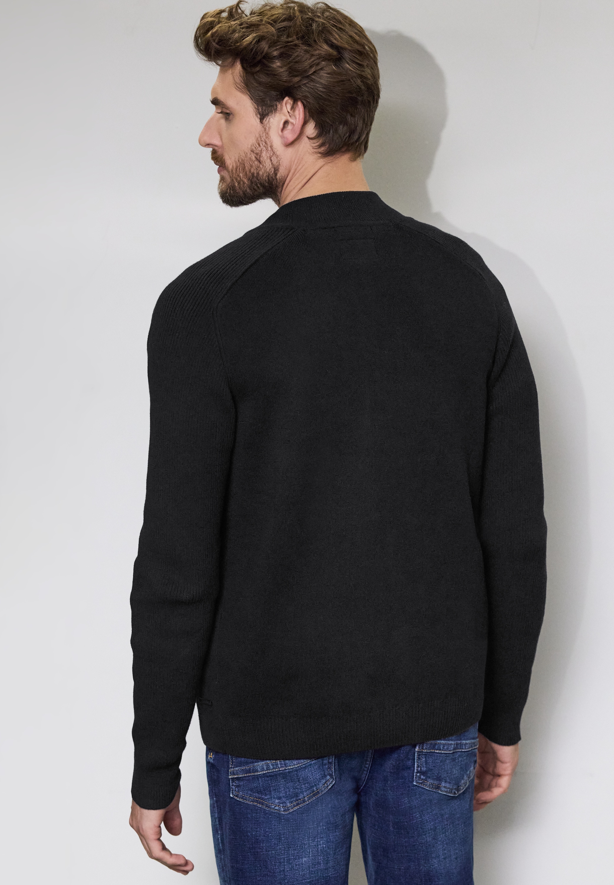 STREET ONE MEN Strickjacke, mit Stehkragen günstig online kaufen