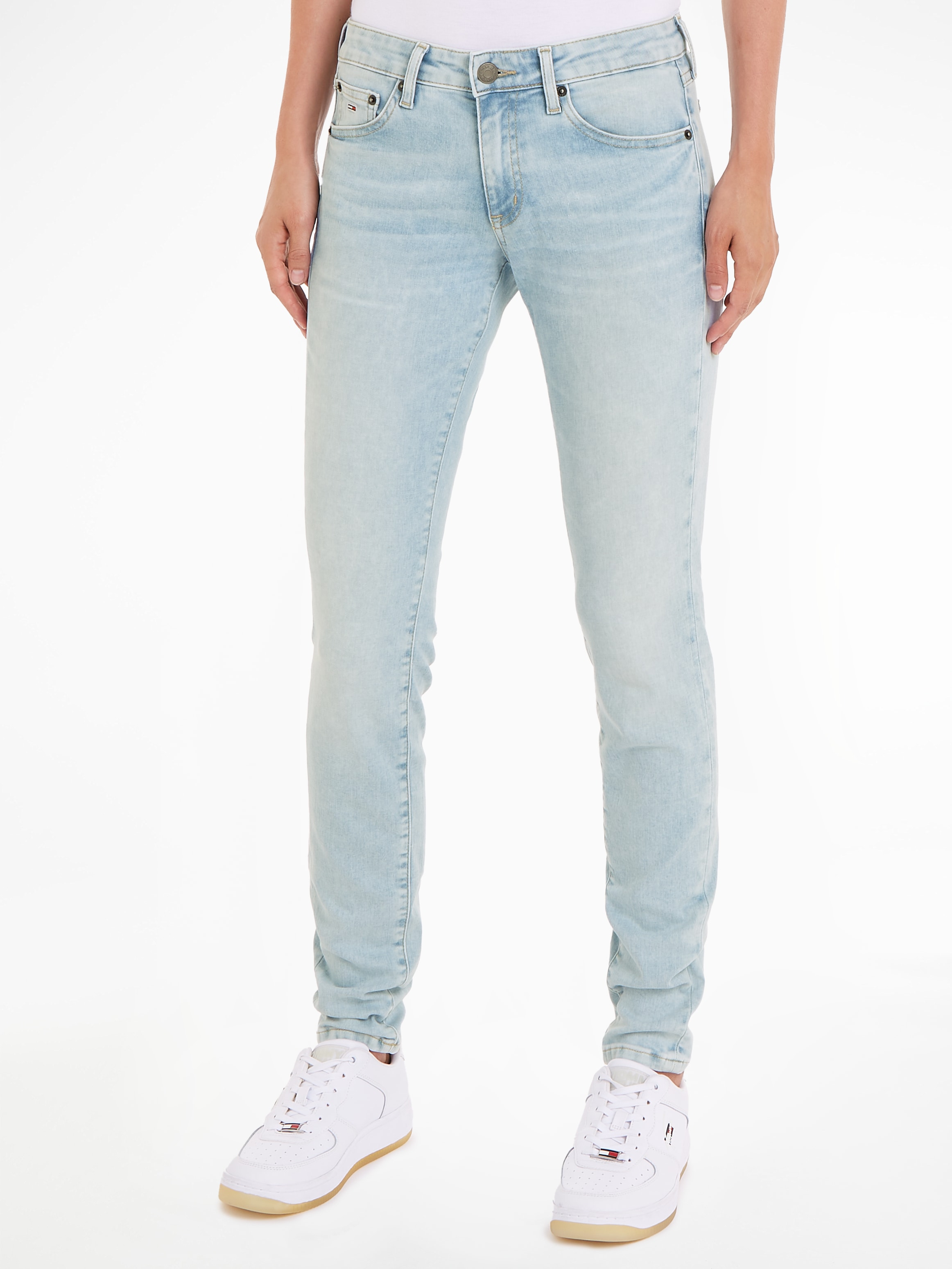 Tommy Jeans Slim-fit-Jeans »Skinny Jeans Marken Low Waist Mittlere Leibhöhe«, mit Faded-Out Effekten