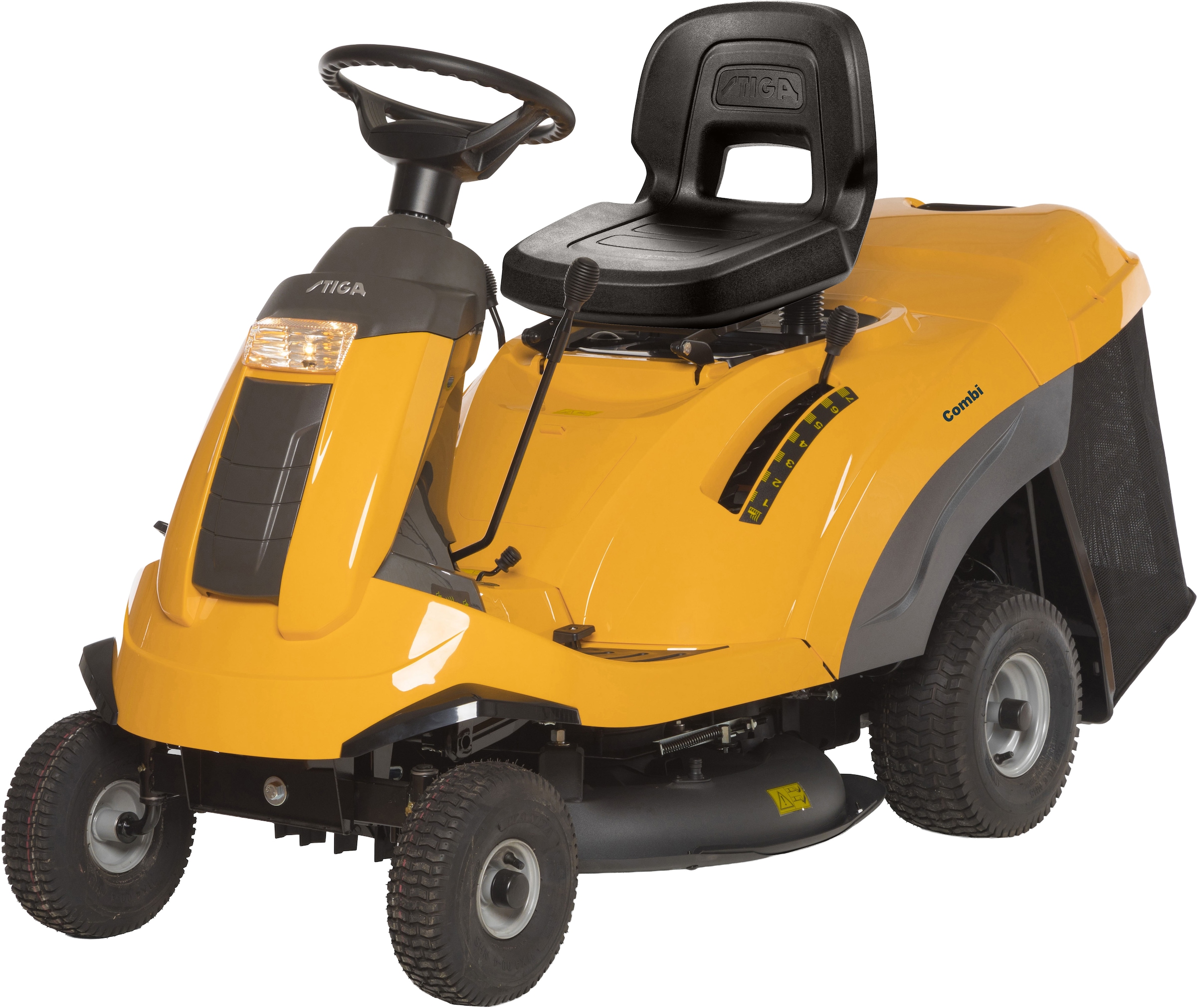 Rasentraktor STIGA GARDEN, B:74,5cm H:112,2cm L:155,3cm, gelb, Rasentraktoren, "Combi 372", Hydrostatgetriebe, 414 cm³