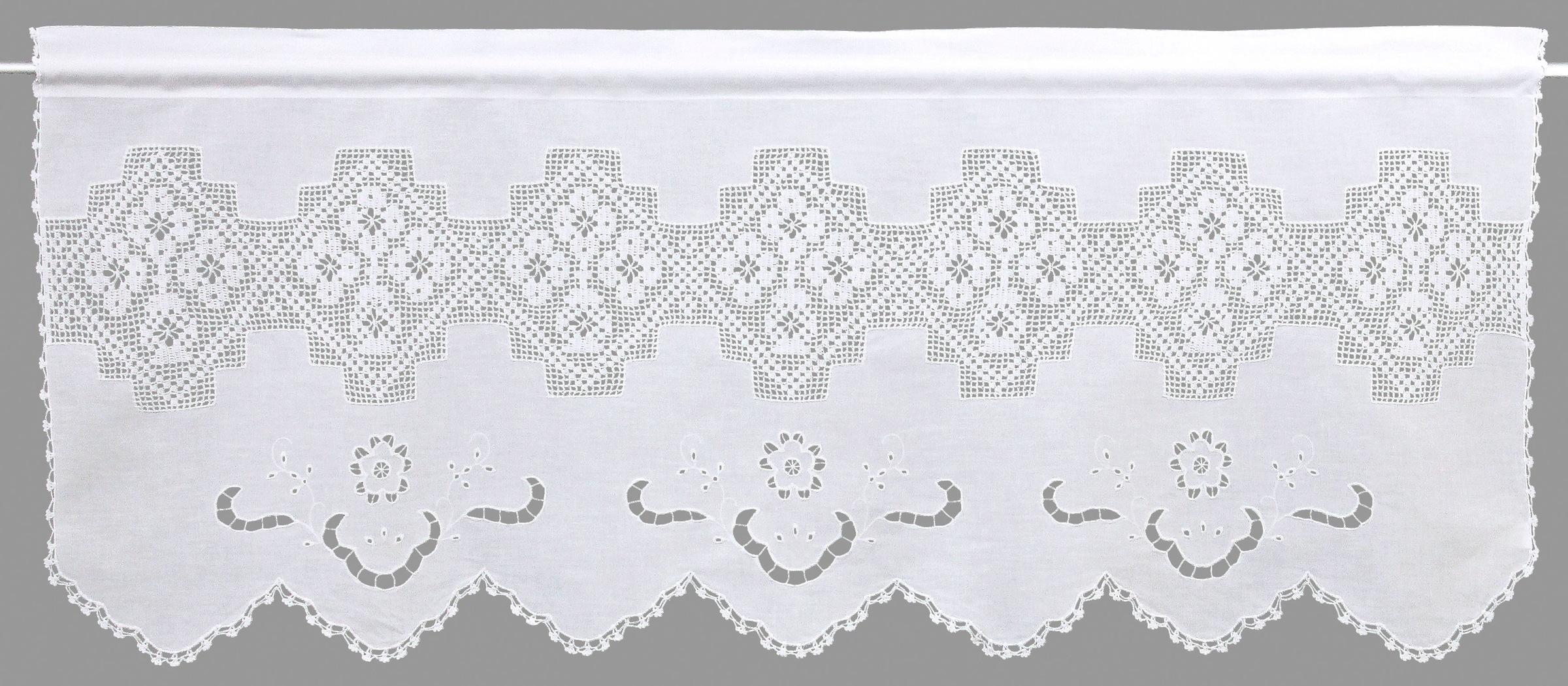 HOSSNER - ART OF HOME DECO Querbehang »Bondone«, (1 St.), Häkelspitze - ECHTE Handarbeit