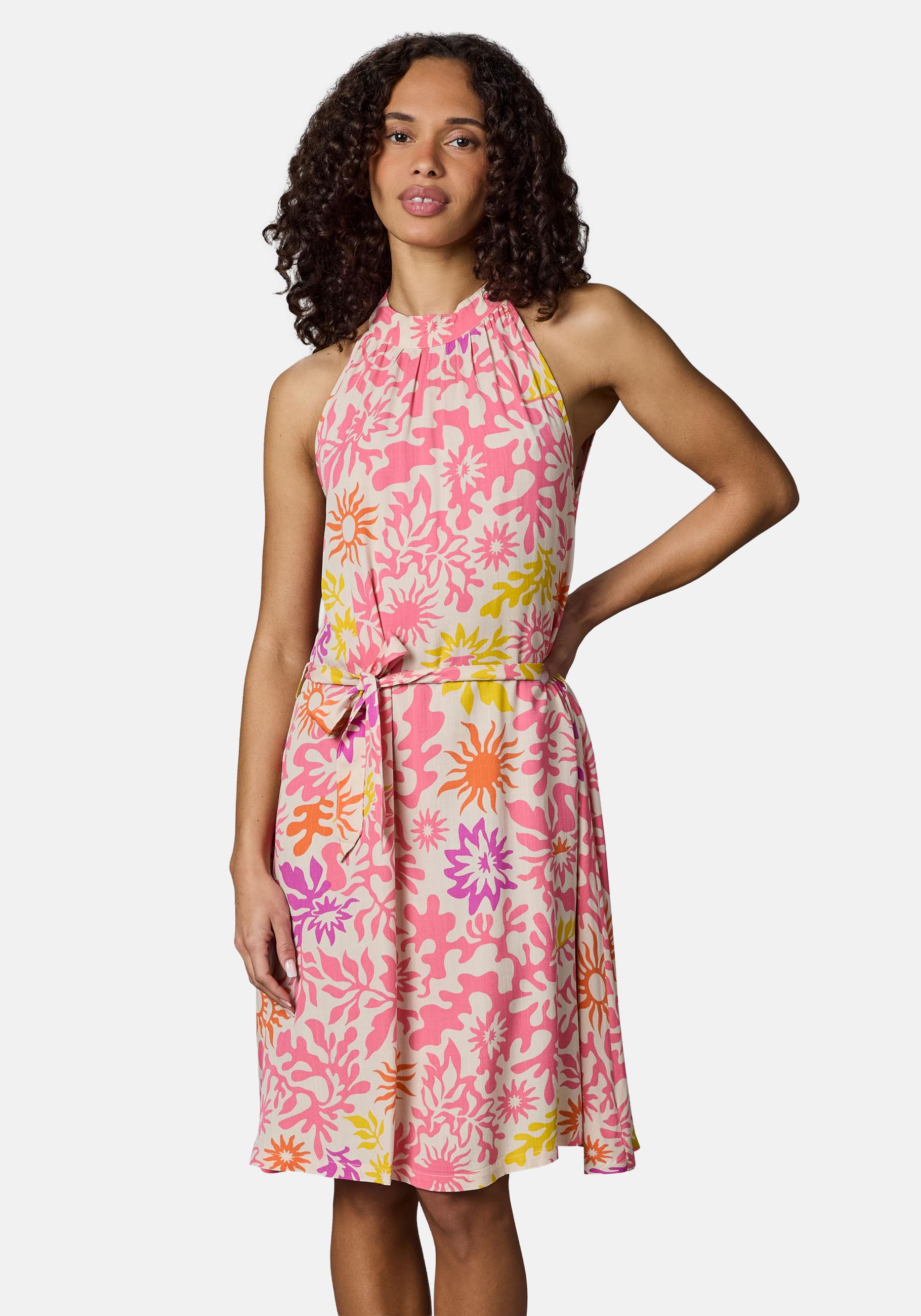 Ragwear A-Linien-Kleid "Angylee Print YOUMODO" Eingrifftaschen Leichtes Sommerkleid mit Bindegürtel