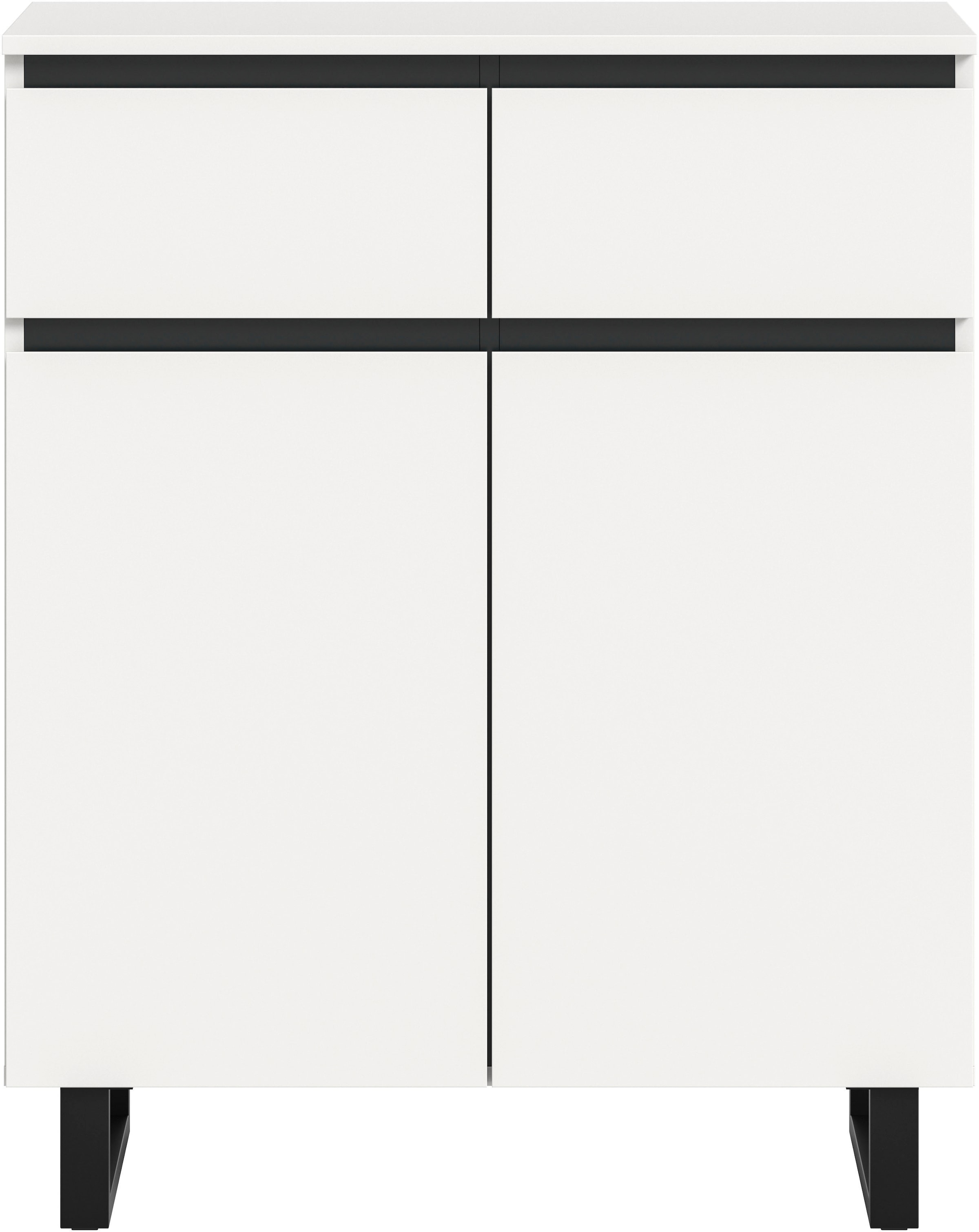 INOSIGN Kommode »TOMA, Höhe: 99cm, mit Metall-Kufen-Fuß, 2 Türen, 2 Schubkästen«, Anrichte, Sideboard, Schrank, Board, Highboard