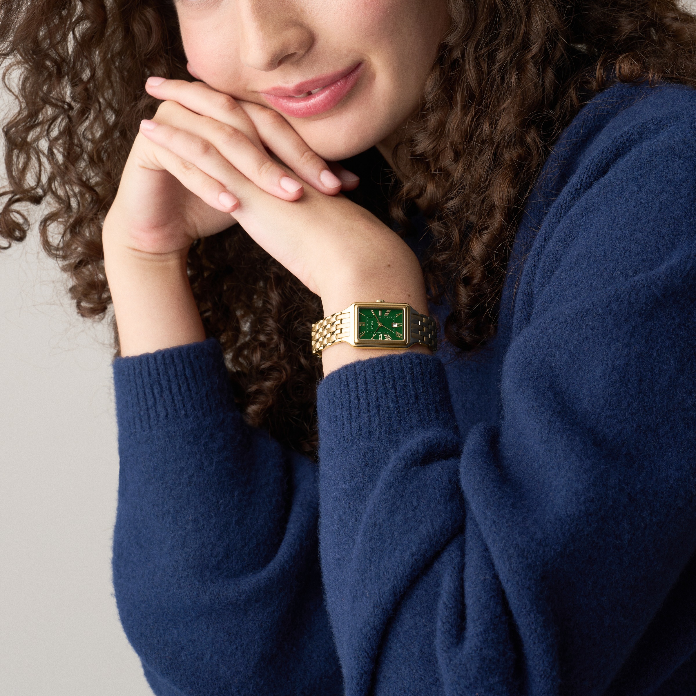 Fossil Quarzuhr »RAQUEL« Armbanduhr, Damenuhr, Edelstahlarmband, analog, Tag