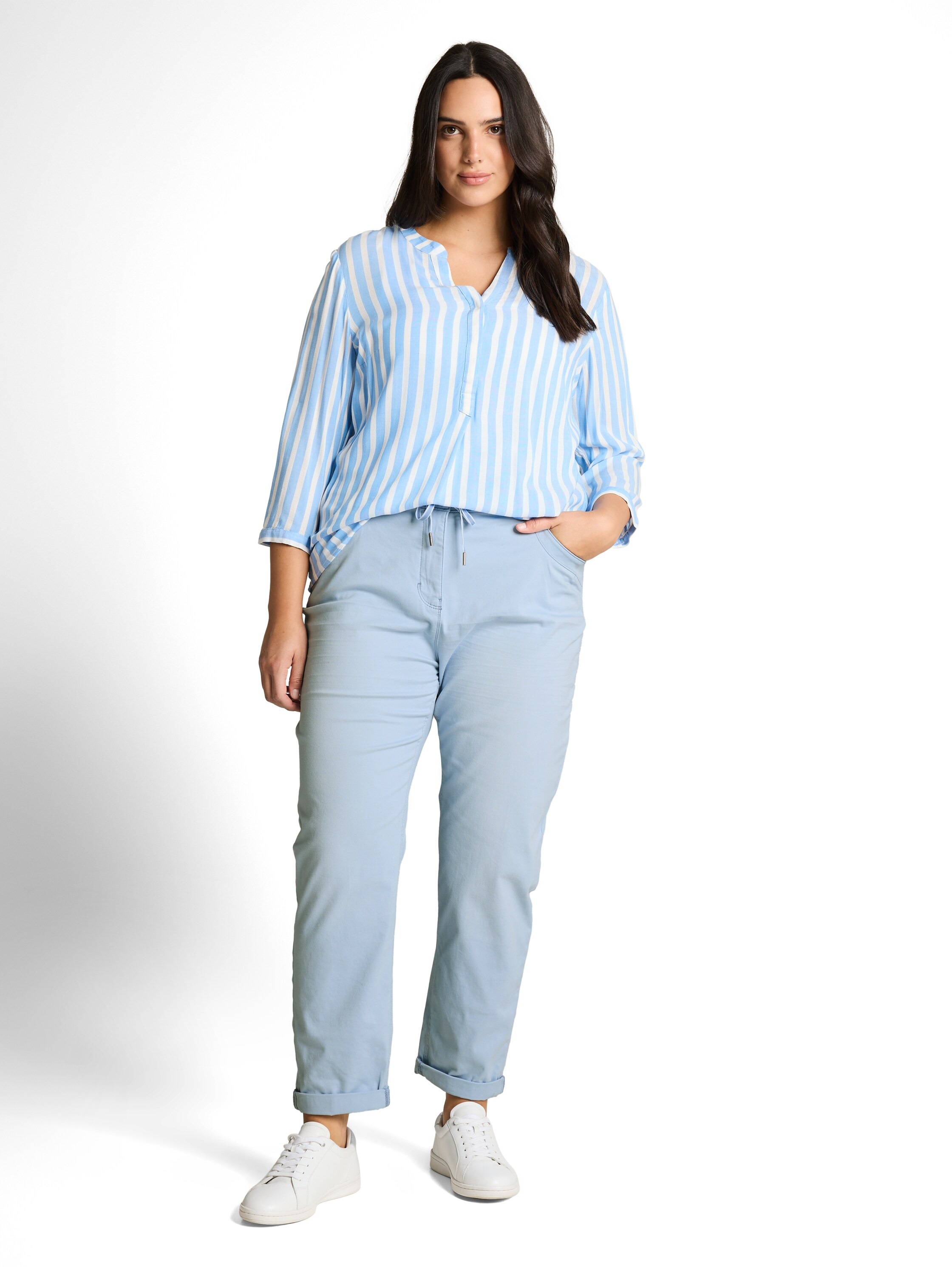 Thumbnail - TOM TAILOR PLUS Jogger Pants im 5-Pocket-Stil mit Stretch und Bindeband