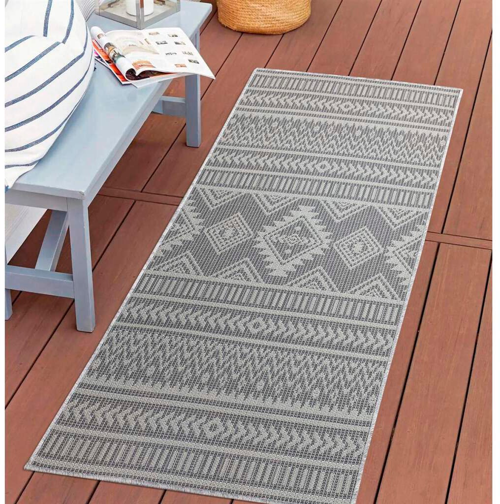 Carpet City Outdoorteppich "PALM 3522" rechteckig 5 mm Höhe Läufer, Wetterf günstig online kaufen