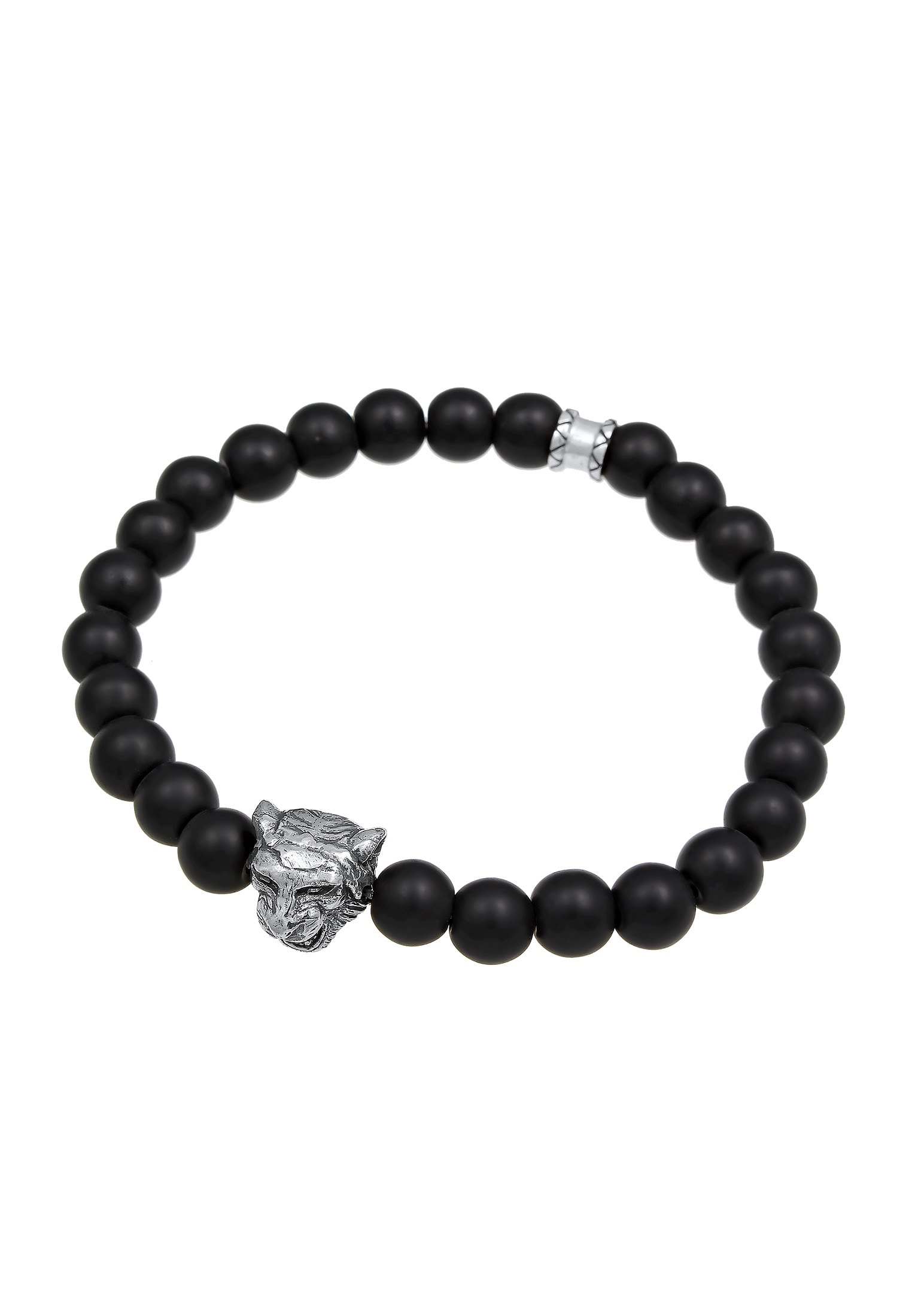 Kuzzoi Armband »Herren Tiger Onyx Schwarz 925 Sterling Silber«