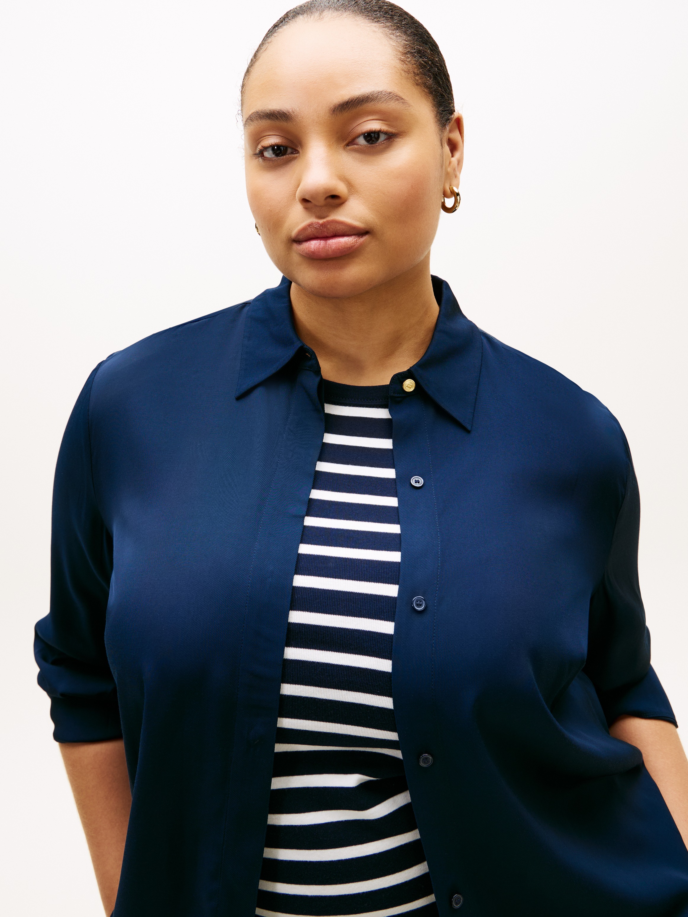 Tommy Hilfiger Curve Hemdbluse "CRV VIS TWILL BUTTON UP SHIRT" in großen Gr günstig online kaufen