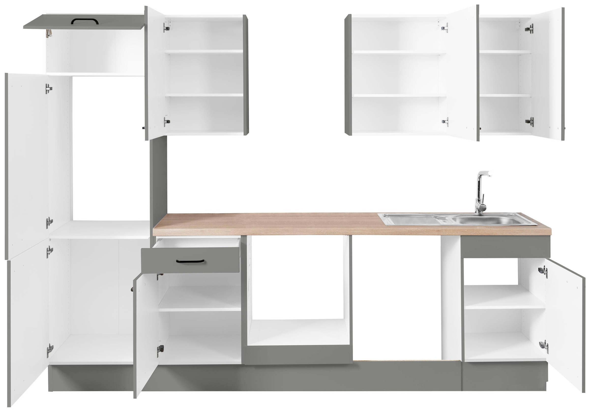 OPTIFIT Küchenzeile »Elga«, Premium-Küche mit Soft-Close-Funktion, Vollauszug, Breite 280 cm