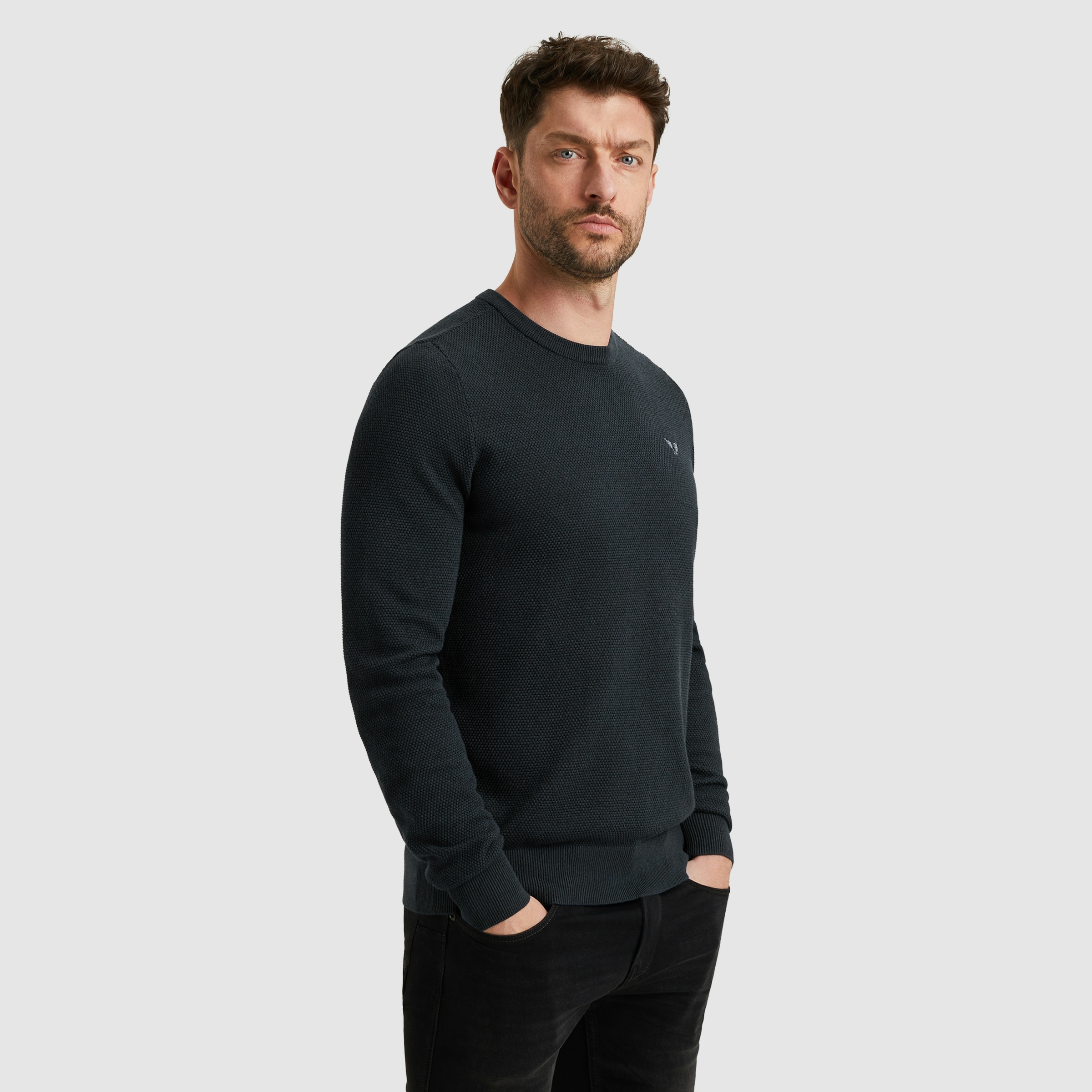 PME LEGEND Rundhalspullover, mit Logo Stickerei günstig online kaufen