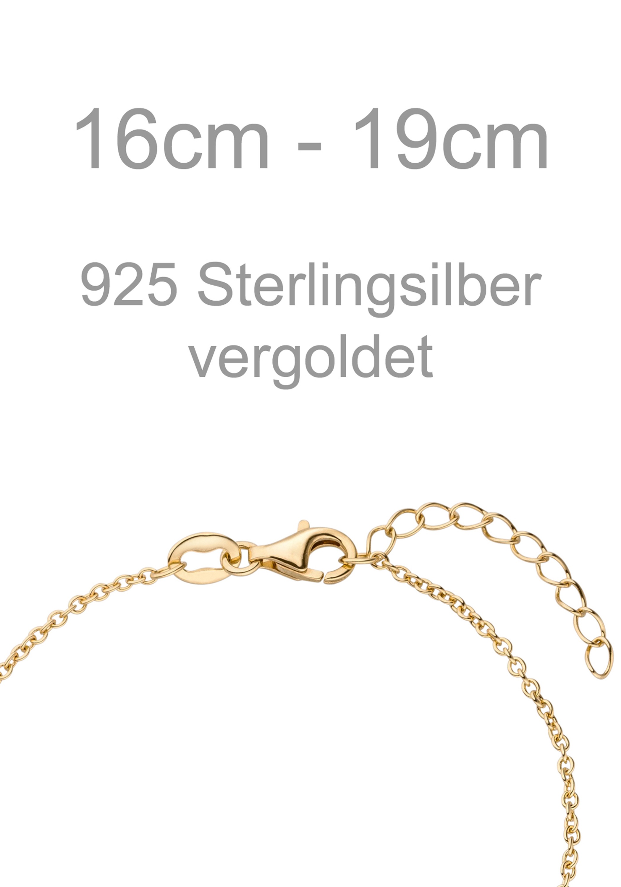 JOBO Armband »Sterne« 925 Silber vergoldet 19 cm