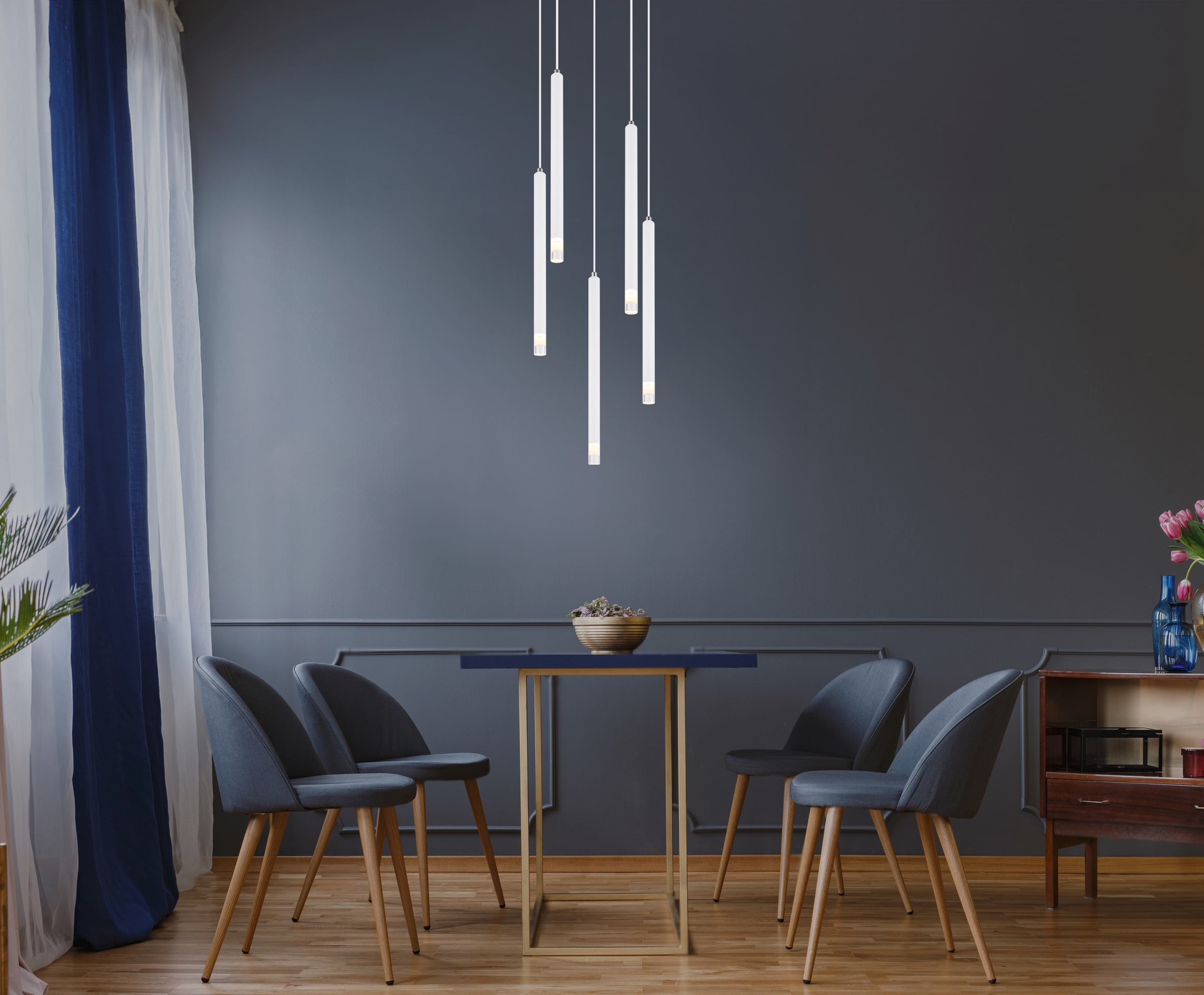 GLOBO LIGHTING Hängeleuchte »RYAN« G9 1 Stk. Weiße Hängeleuchte mit Acryl satiniert, klar, höhenverstellbar