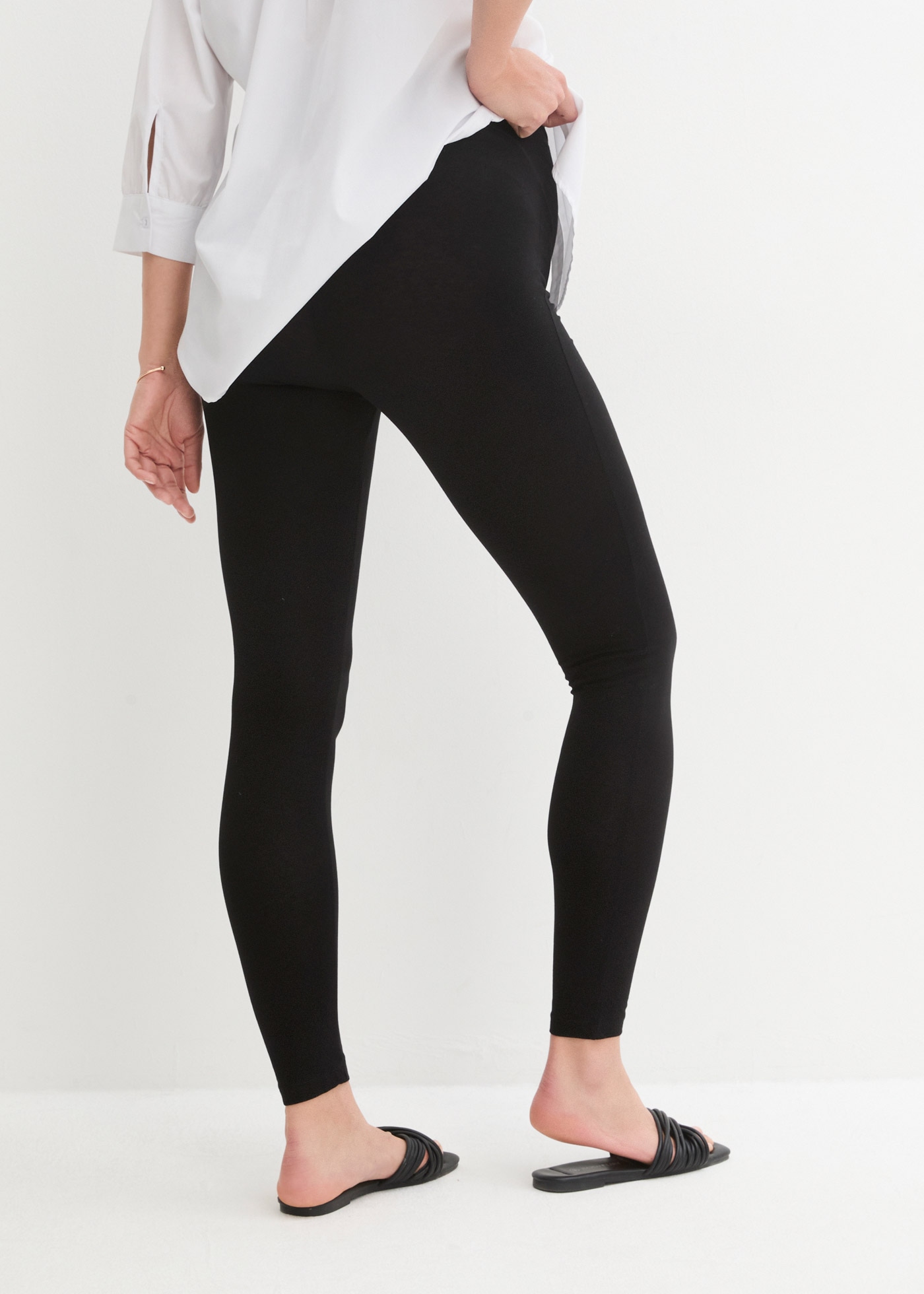 bonprix Umstandsleggings  aus Baumwollmix mit Elasthan, mit breitem Jerseybund, Skinny Fit