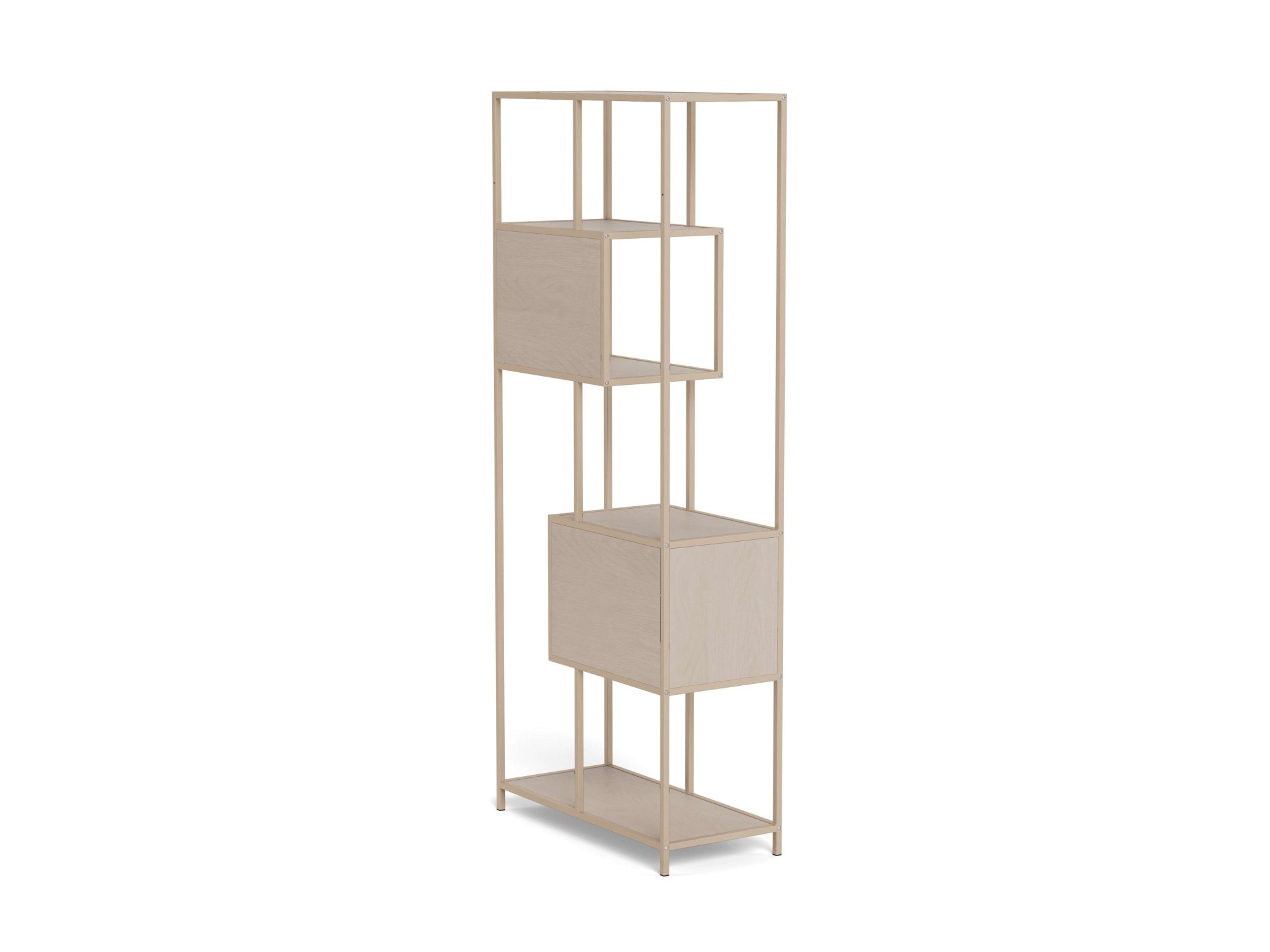 ACTONA GROUP Regal »Seaford, Standregal, Regal, Raumteiler« 77x35x185 cm,  schwarzer Stahlrahmen, 2 Schubladen, Wendemodul, Breite 77 cm